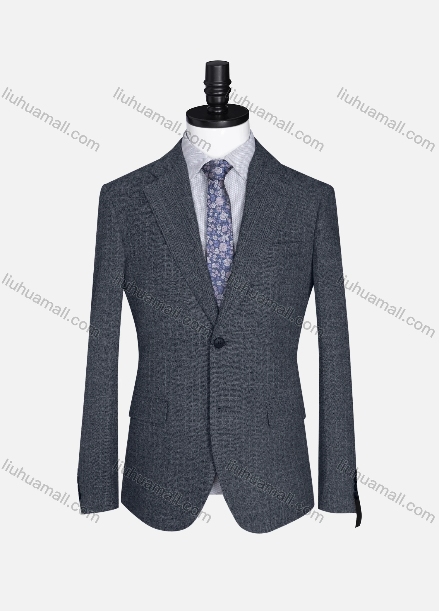 Wholesale Men's Formal Lapel Allover Plaid Print Long Sleeve Two Button Blazer Jackets 9101# - Liuhuamall