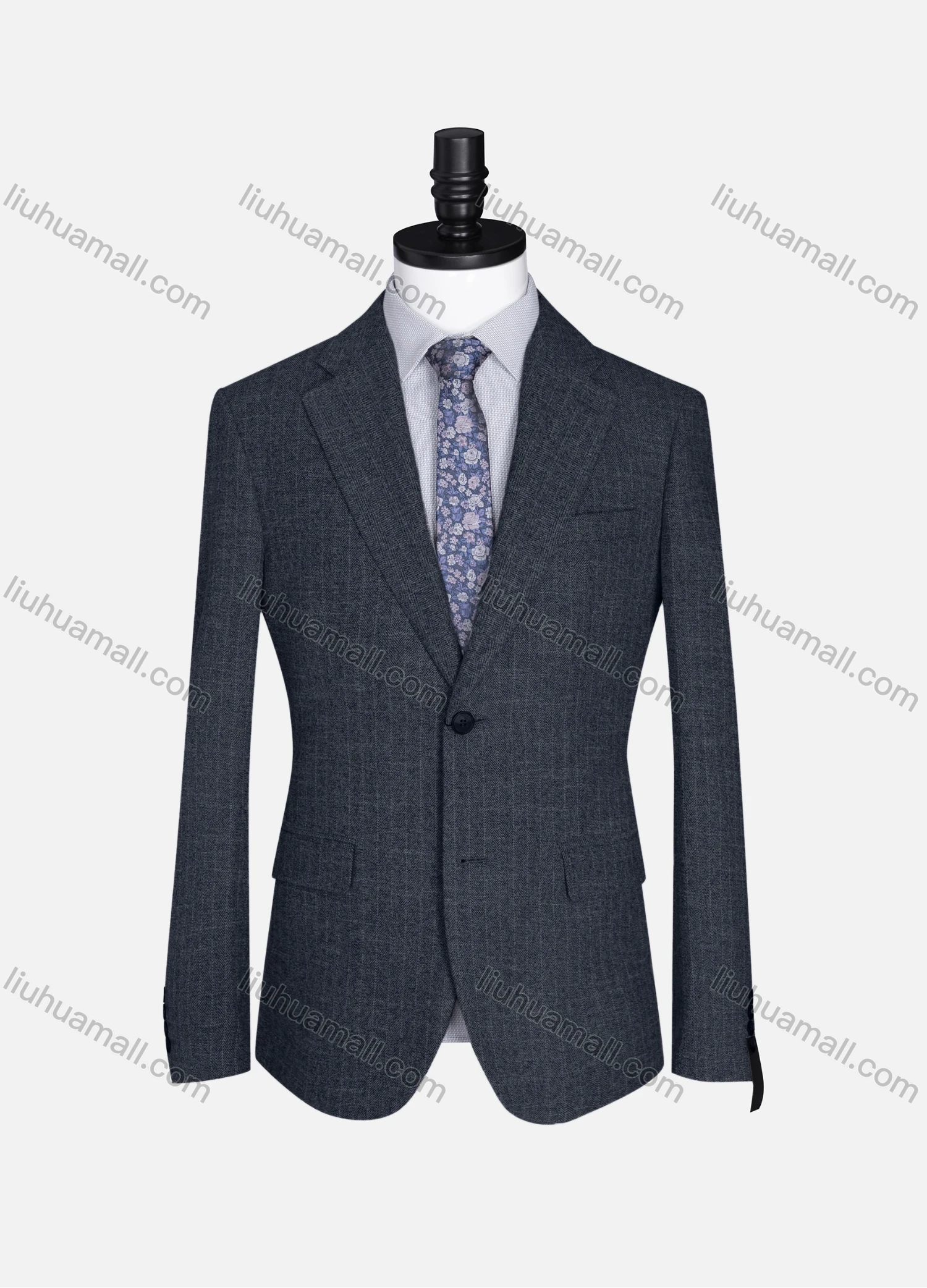Wholesale Men's Formal Lapel Allover Plaid Print Long Sleeve Two Button Blazer Jackets 9101# - Liuhuamall