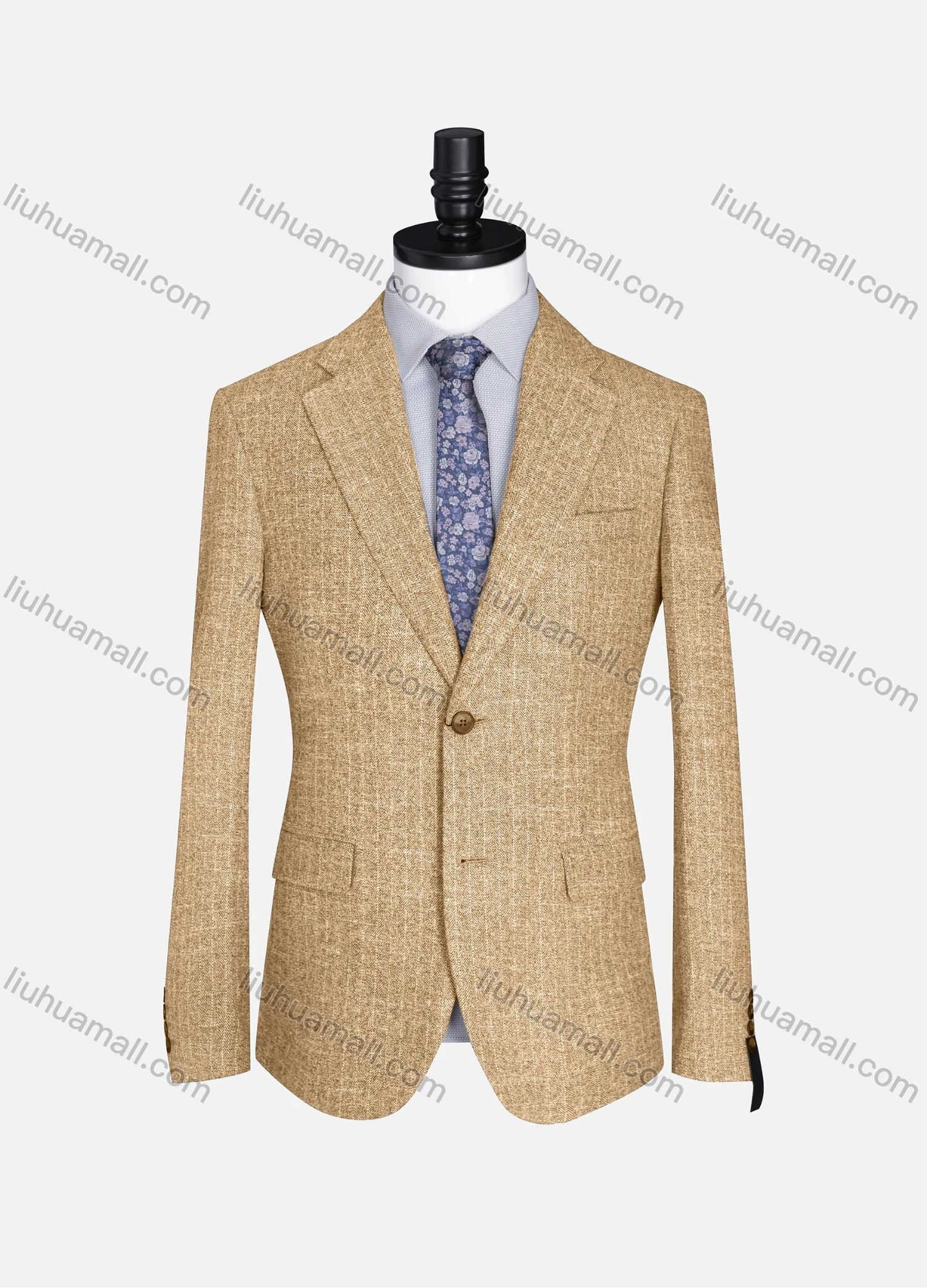 Wholesale Men's Formal Lapel Allover Plaid Print Long Sleeve Two Button Blazer Jackets 9101# - Liuhuamall