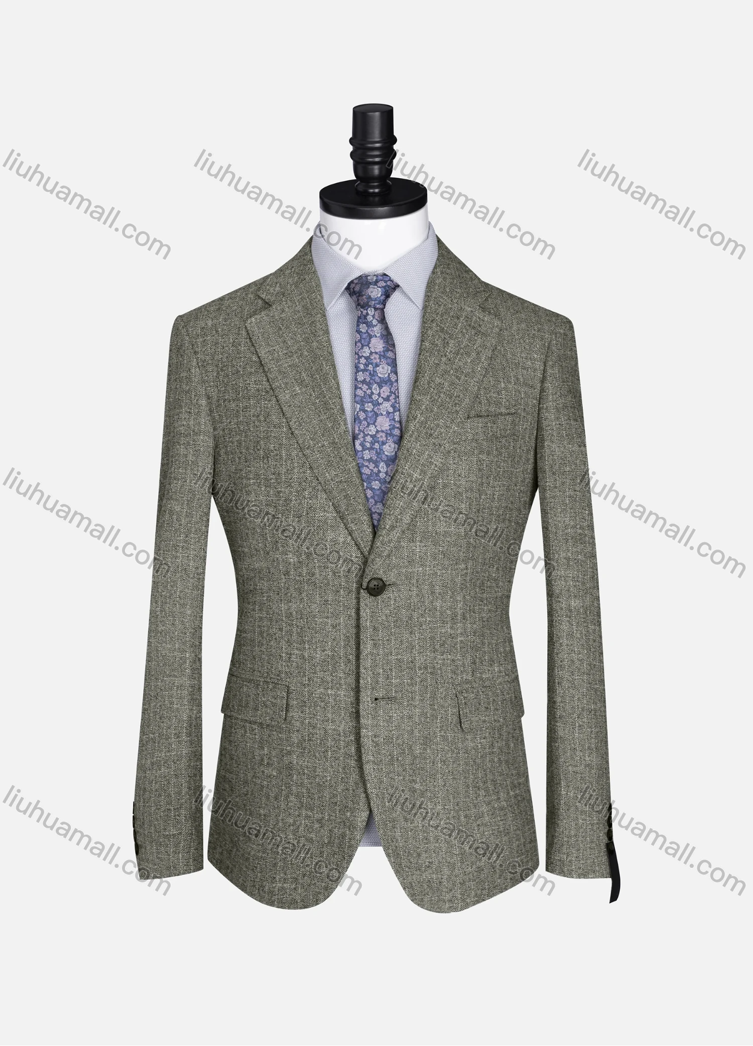 Wholesale Men's Formal Lapel Allover Plaid Print Long Sleeve Two Button Blazer Jackets 9101# - Liuhuamall