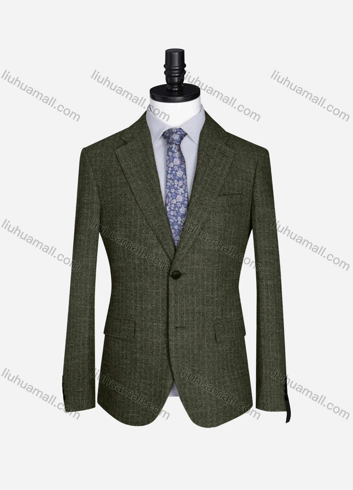 Wholesale Men's Formal Lapel Allover Plaid Print Long Sleeve Two Button Blazer Jackets 9101# - Liuhuamall