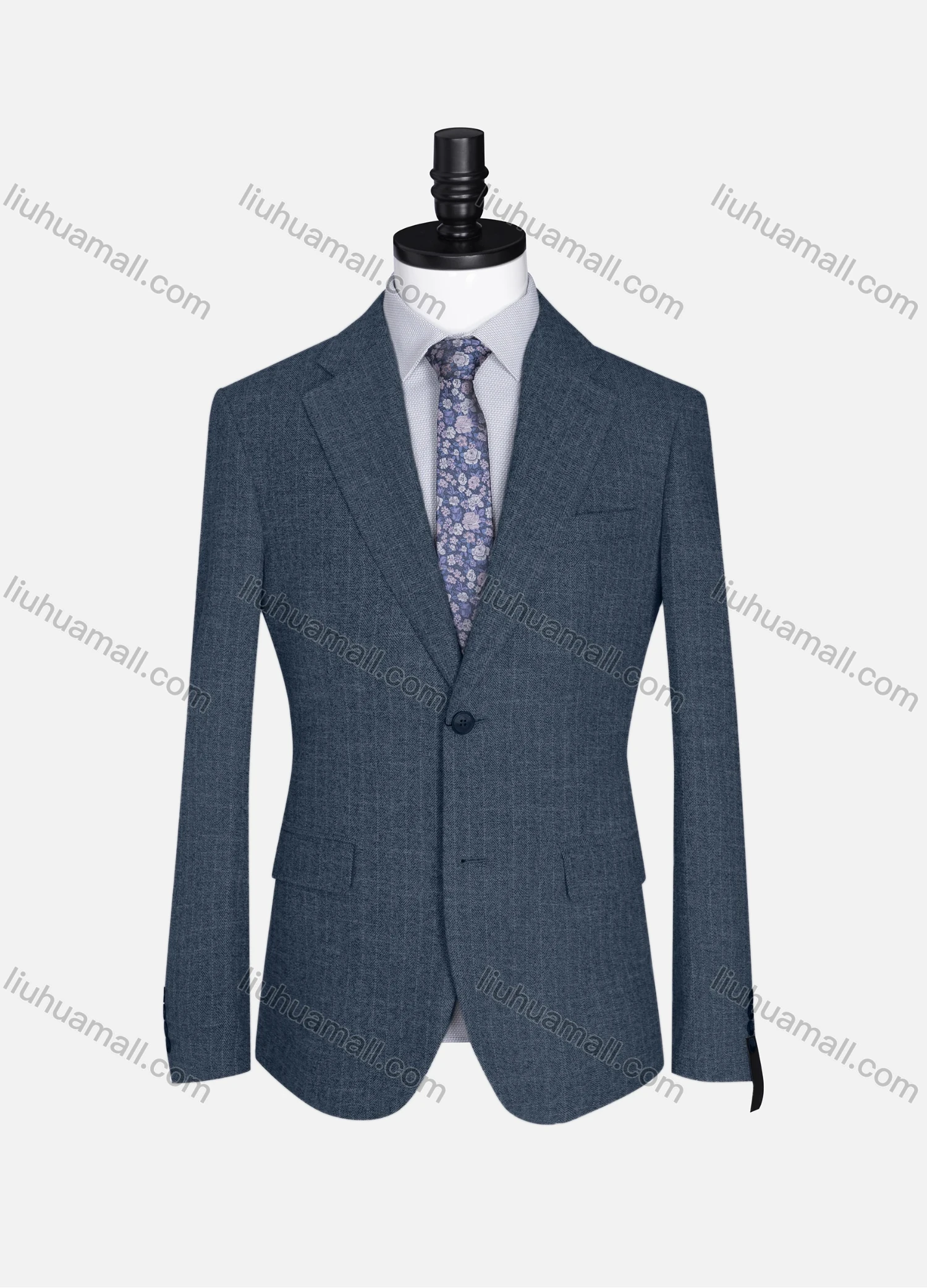 Wholesale Men's Formal Lapel Allover Plaid Print Long Sleeve Two Button Blazer Jackets 9125# - Liuhuamall
