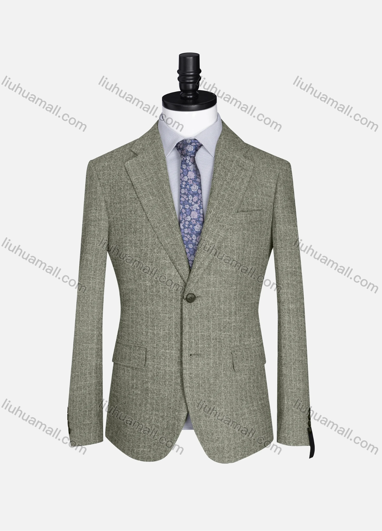 Wholesale Men's Formal Lapel Allover Plaid Print Long Sleeve Two Button Blazer Jackets 9125# - Liuhuamall