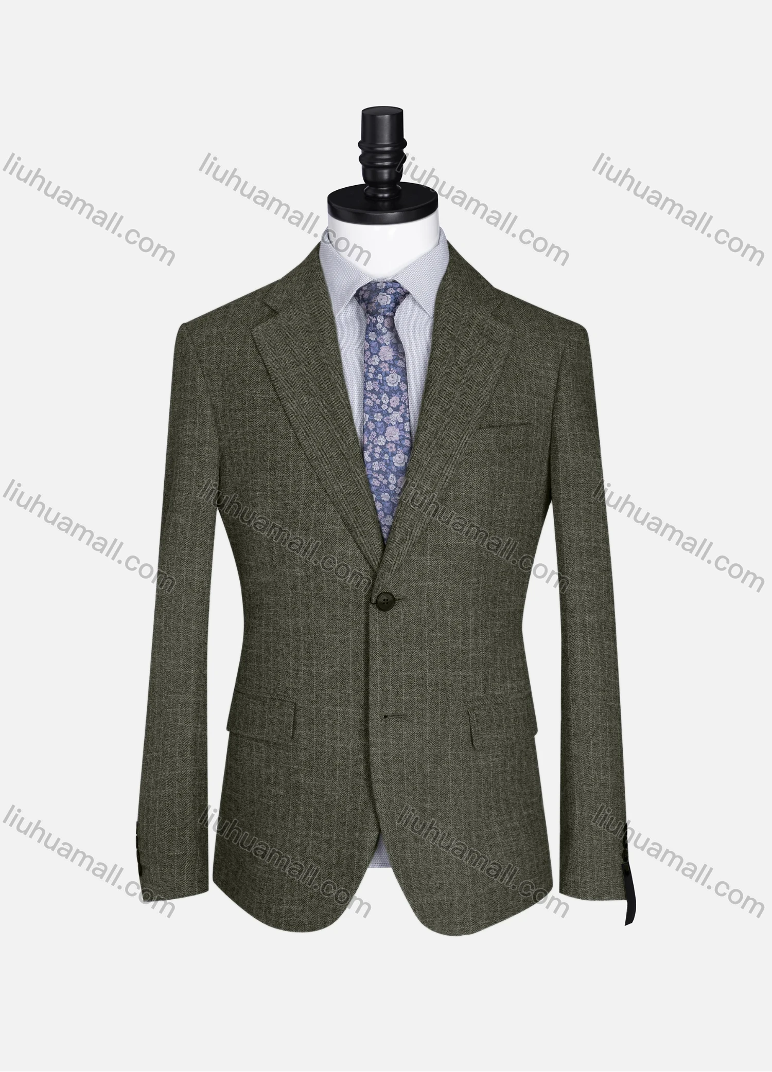 Wholesale Men's Formal Lapel Allover Plaid Print Long Sleeve Two Button Blazer Jackets 9125# - Liuhuamall