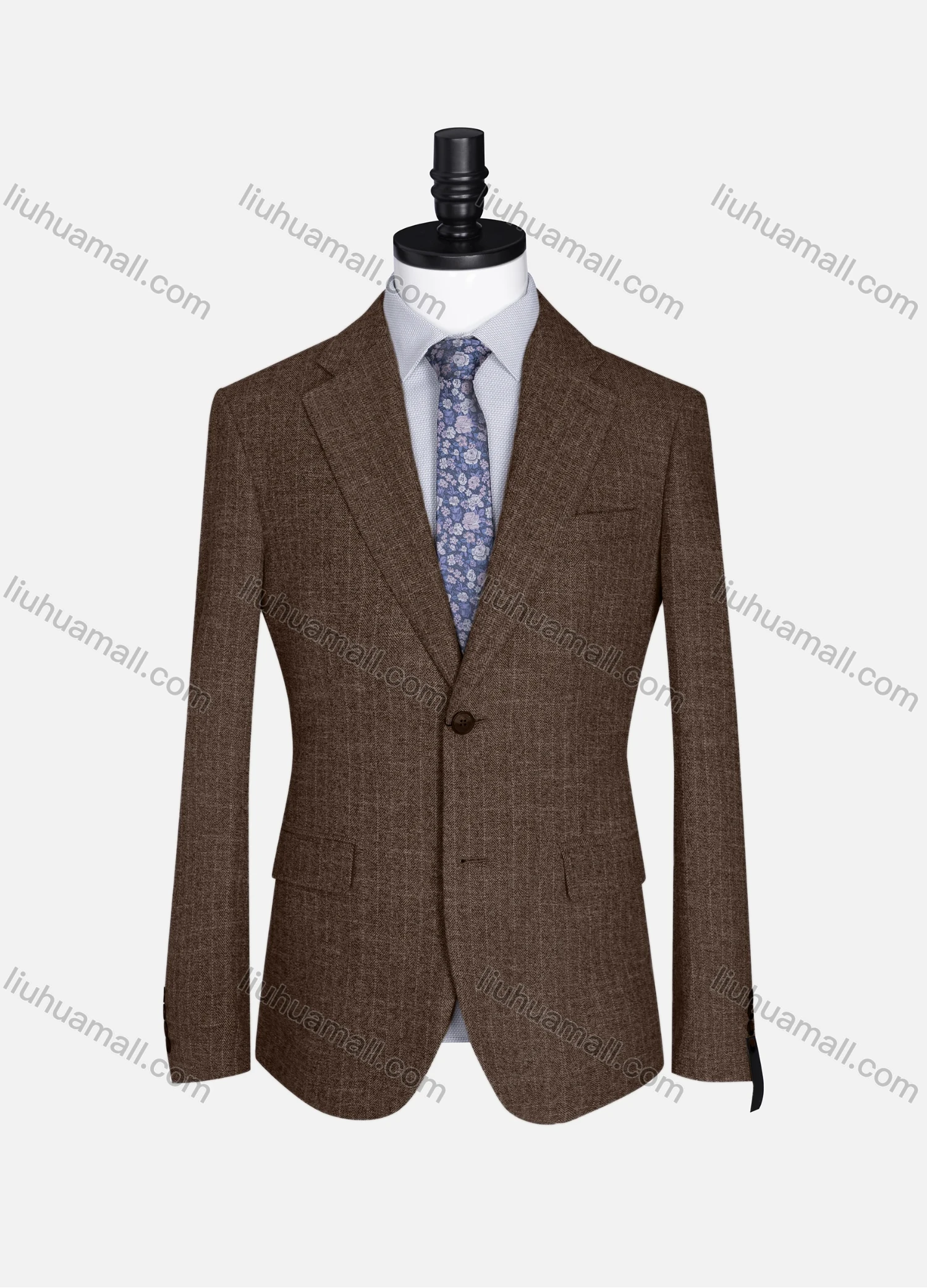 Wholesale Men's Formal Lapel Allover Plaid Print Long Sleeve Two Button Blazer Jackets 9125# - Liuhuamall