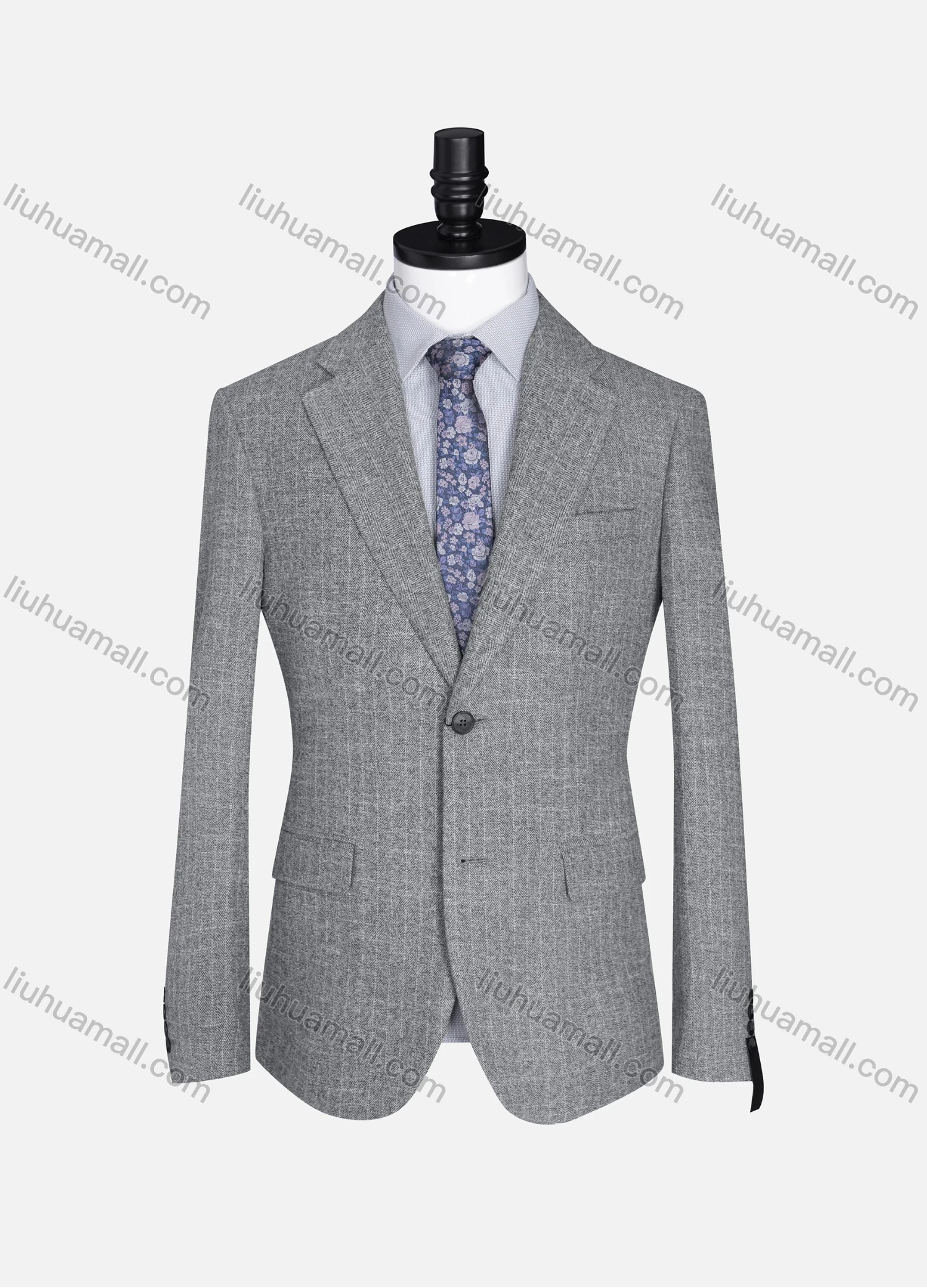 Wholesale Men's Formal Lapel Allover Plaid Print Long Sleeve Two Button Blazer Jackets 9125# - Liuhuamall