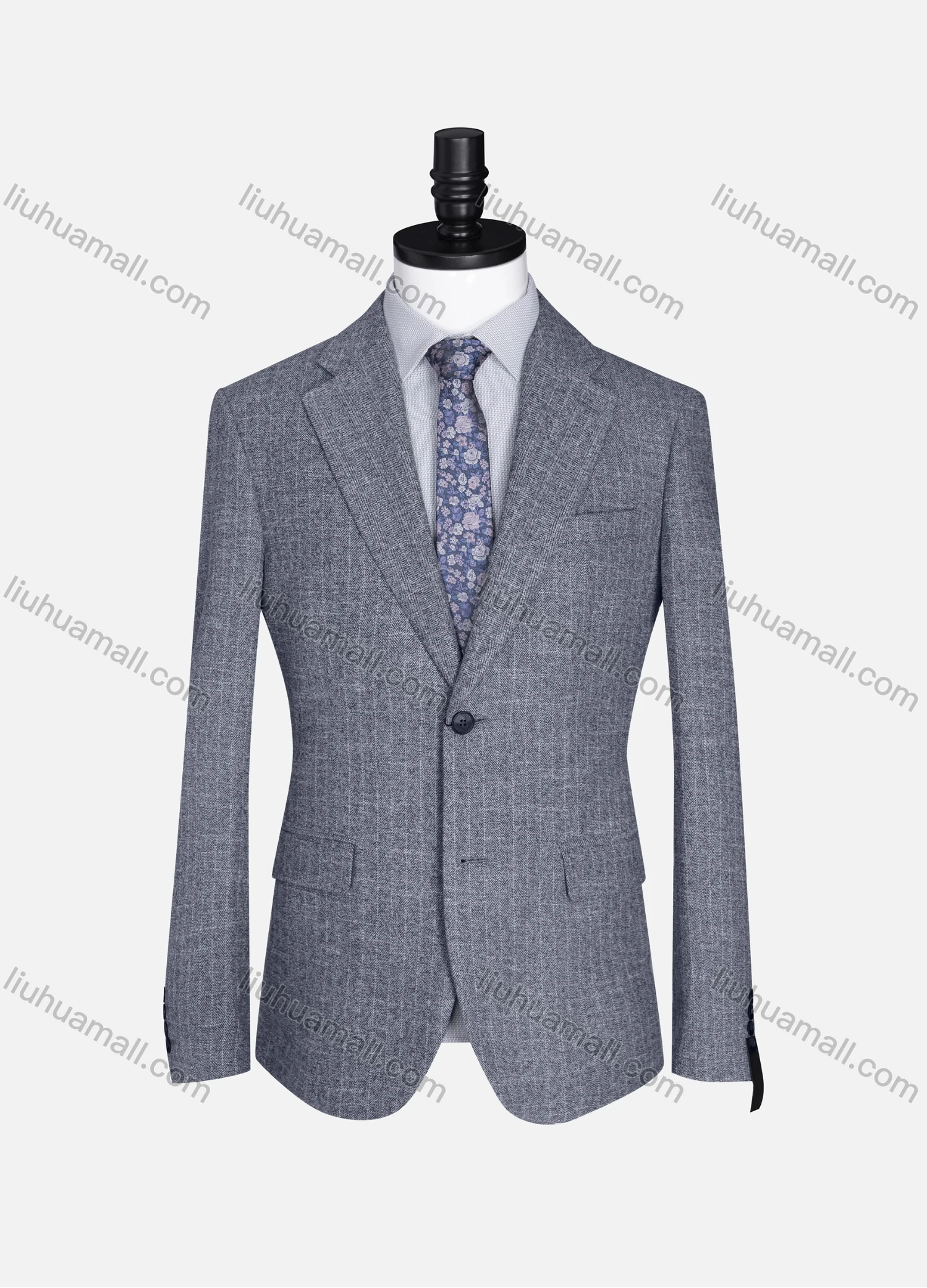 Wholesale Men's Formal Lapel Allover Plaid Print Long Sleeve Two Button Blazer Jackets 9125# - Liuhuamall