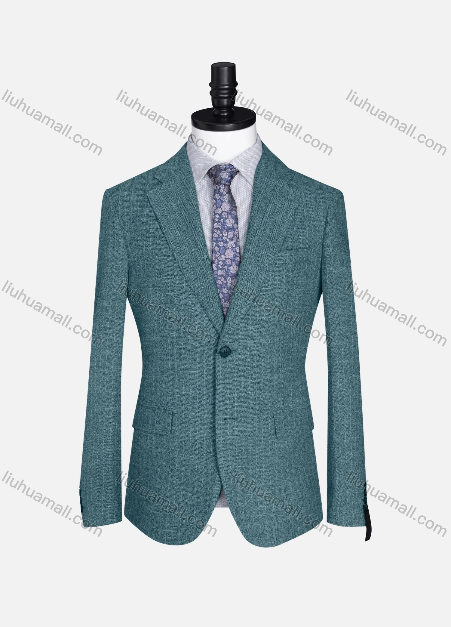 Wholesale Men's Formal Lapel Allover Plaid Print Long Sleeve Two Button Blazer Jackets 9125# - Liuhuamall