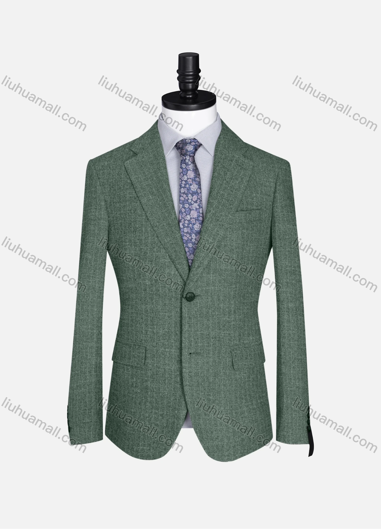 Wholesale Men's Formal Lapel Allover Plaid Print Long Sleeve Two Button Blazer Jackets 9125# - Liuhuamall