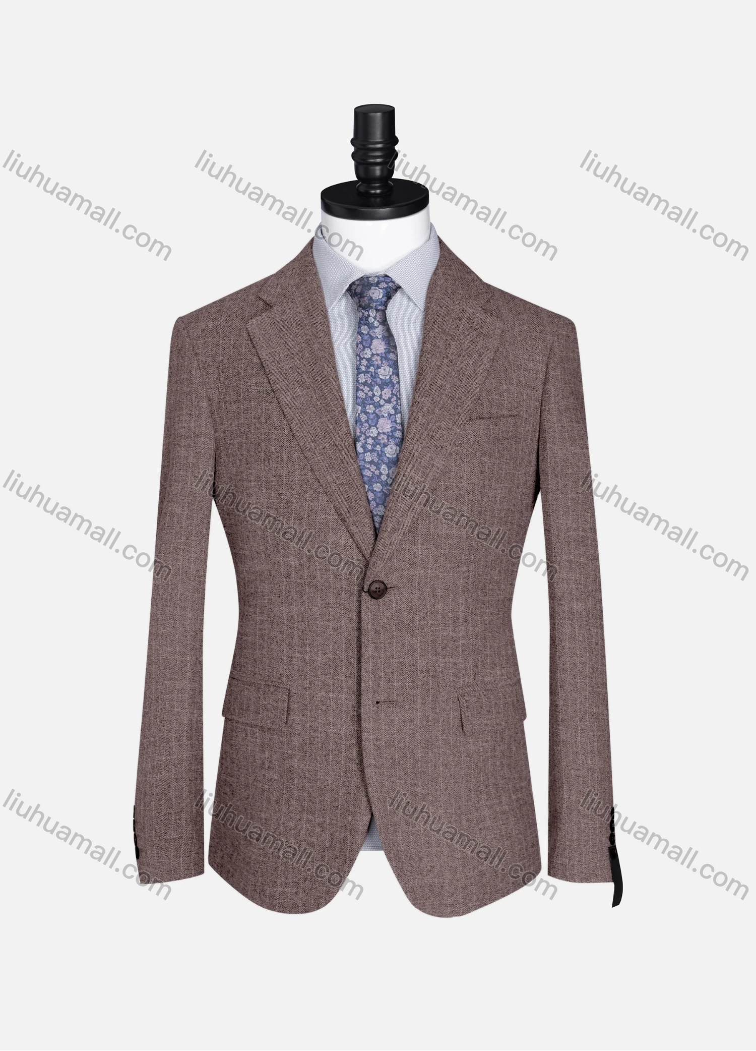 Wholesale Men's Formal Lapel Allover Plaid Print Long Sleeve Two Button Blazer Jackets 9125# - Liuhuamall