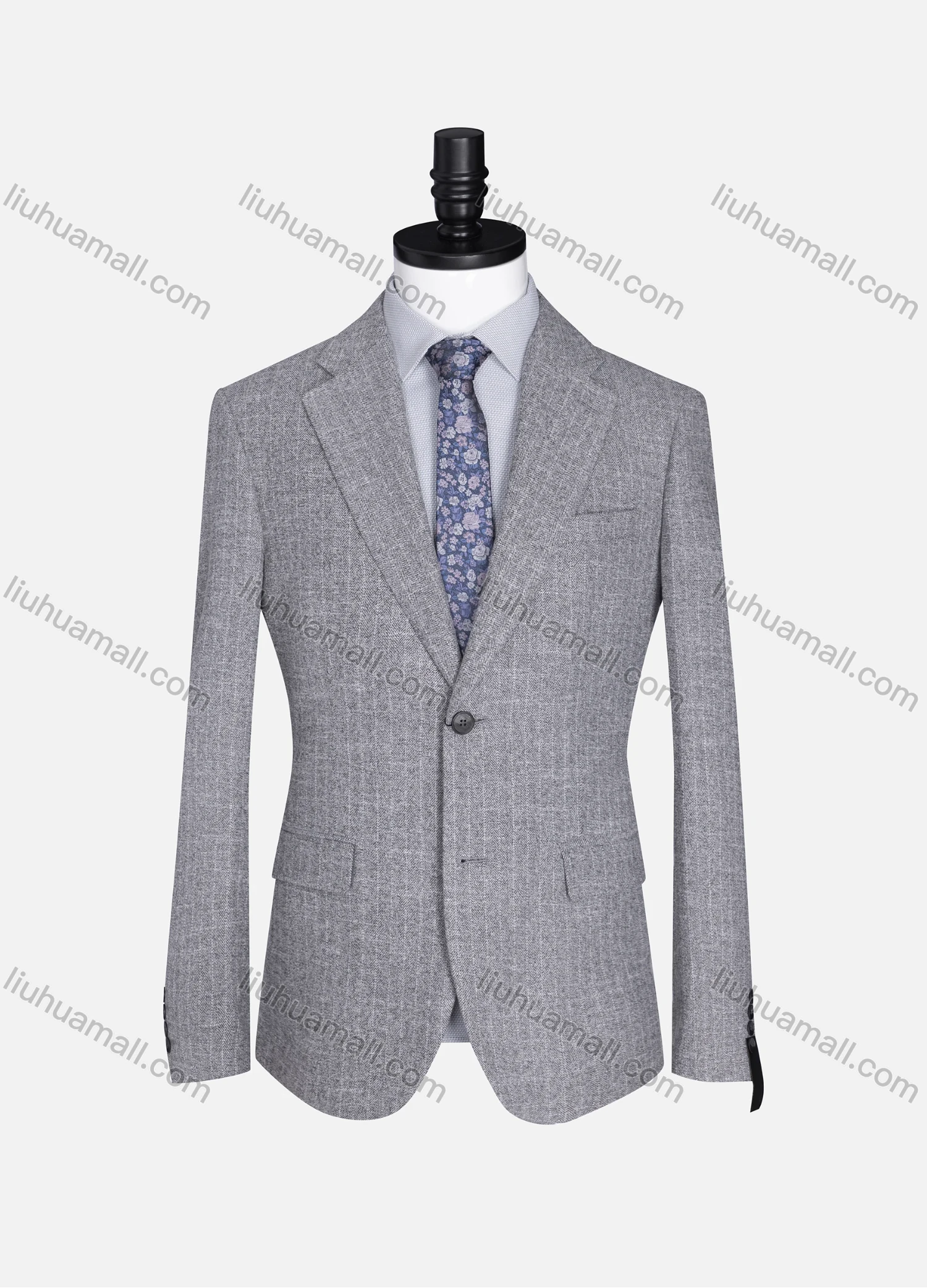 Wholesale Men's Formal Lapel Allover Plaid Print Long Sleeve Two Button Blazer Jackets 9125# - Liuhuamall