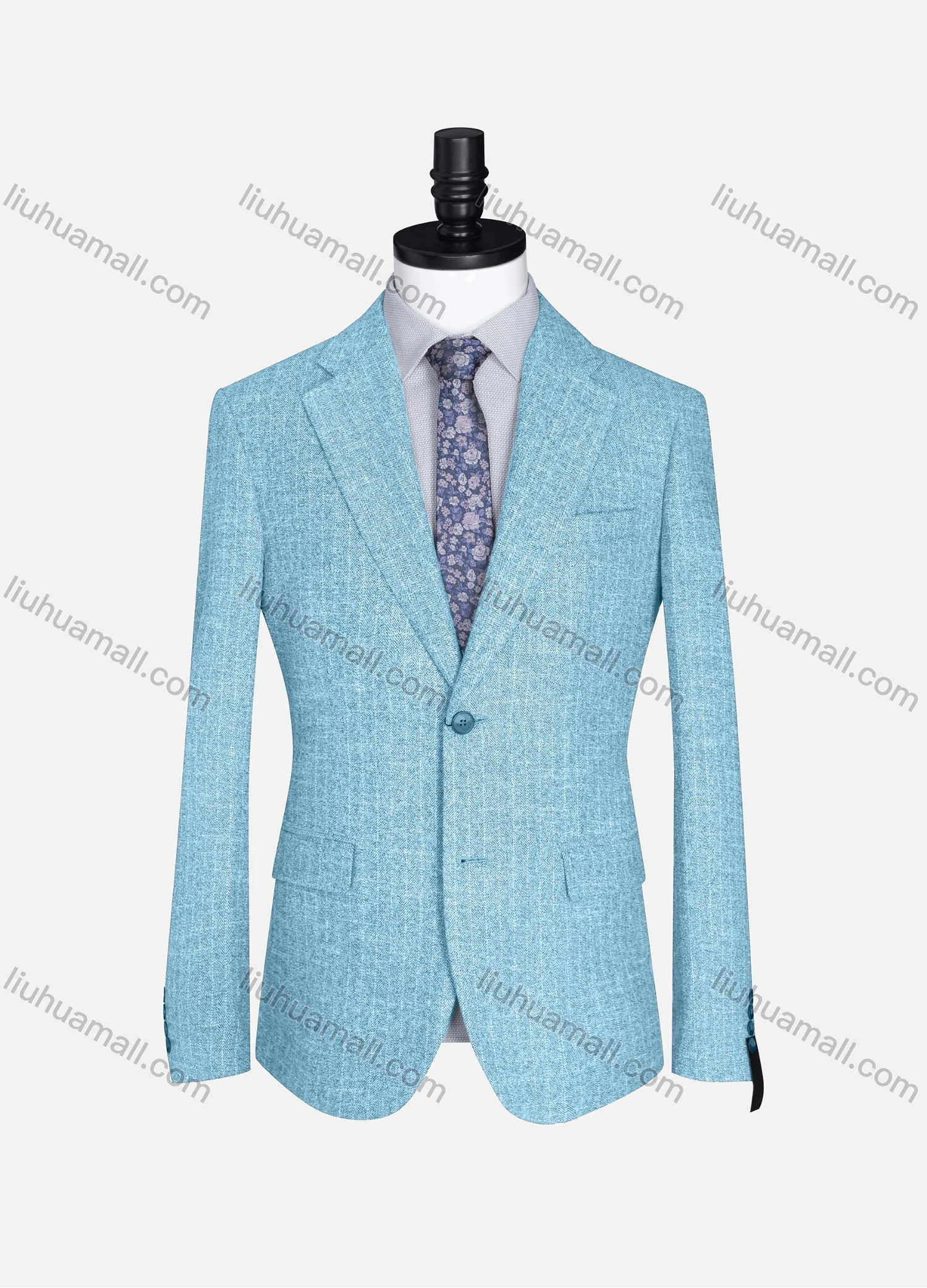 Wholesale Men's Formal Lapel Allover Plaid Print Long Sleeve Two Button Blazer Jackets 9125# - Liuhuamall