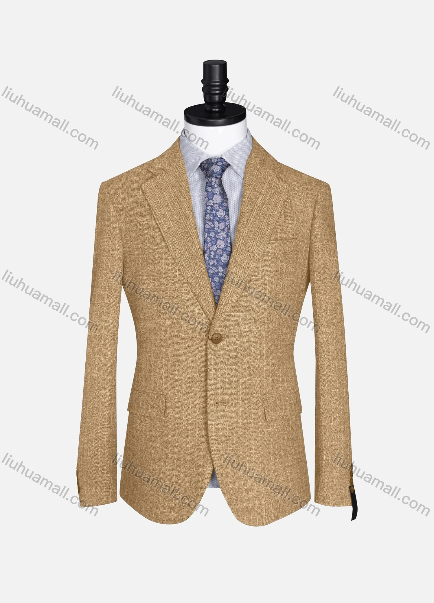 Wholesale Men's Formal Lapel Allover Plaid Print Long Sleeve Two Button Blazer Jackets 9125# - Liuhuamall