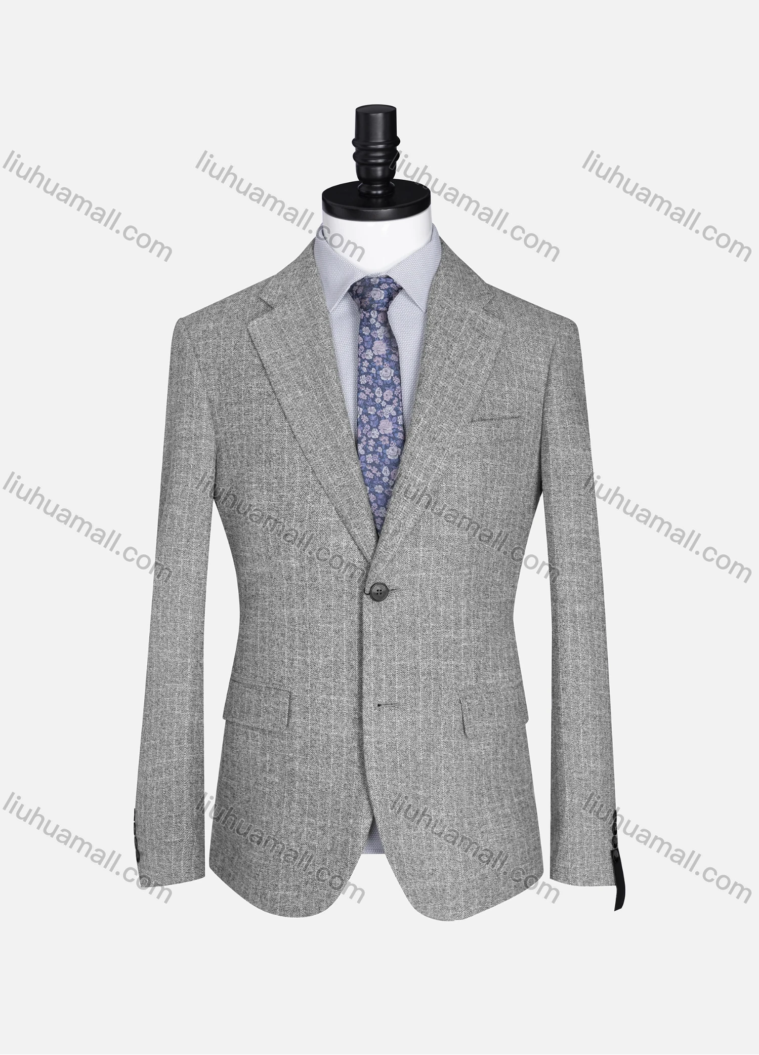 Wholesale Men's Formal Lapel Allover Plaid Print Long Sleeve Two Button Blazer Jackets 9125# - Liuhuamall