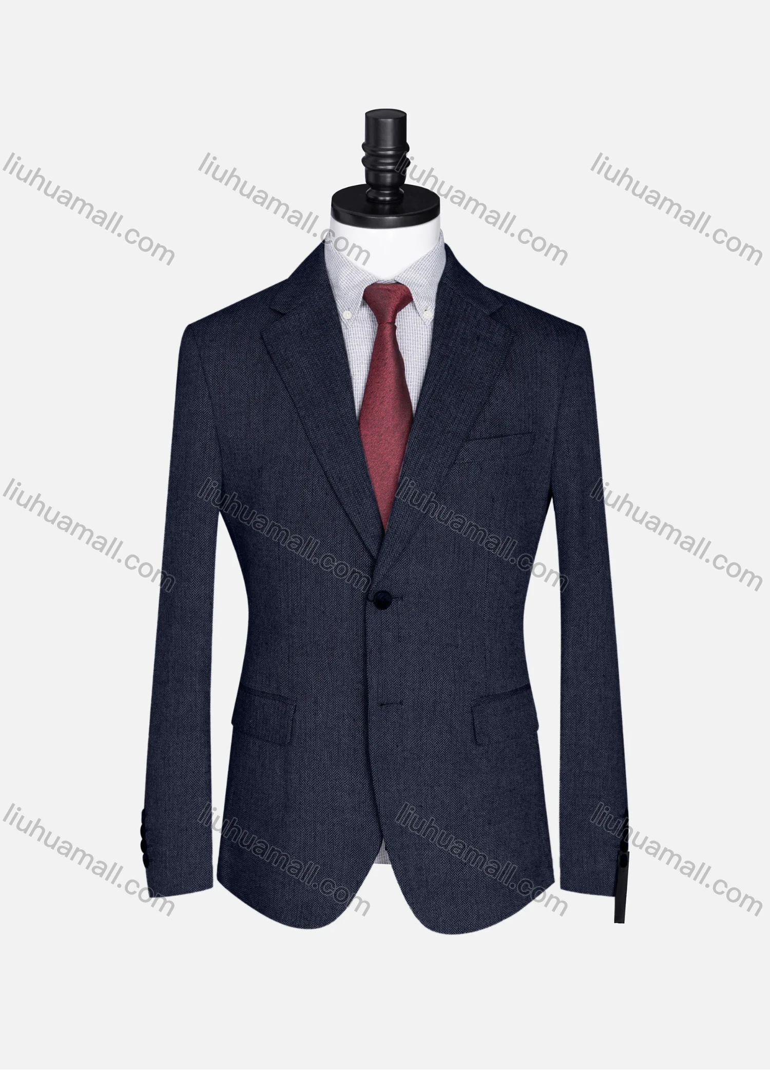 Wholesale Men's Formal Lapel Plain Long Sleeve Two Button Blazer Jackets 15088# - Liuhuamall