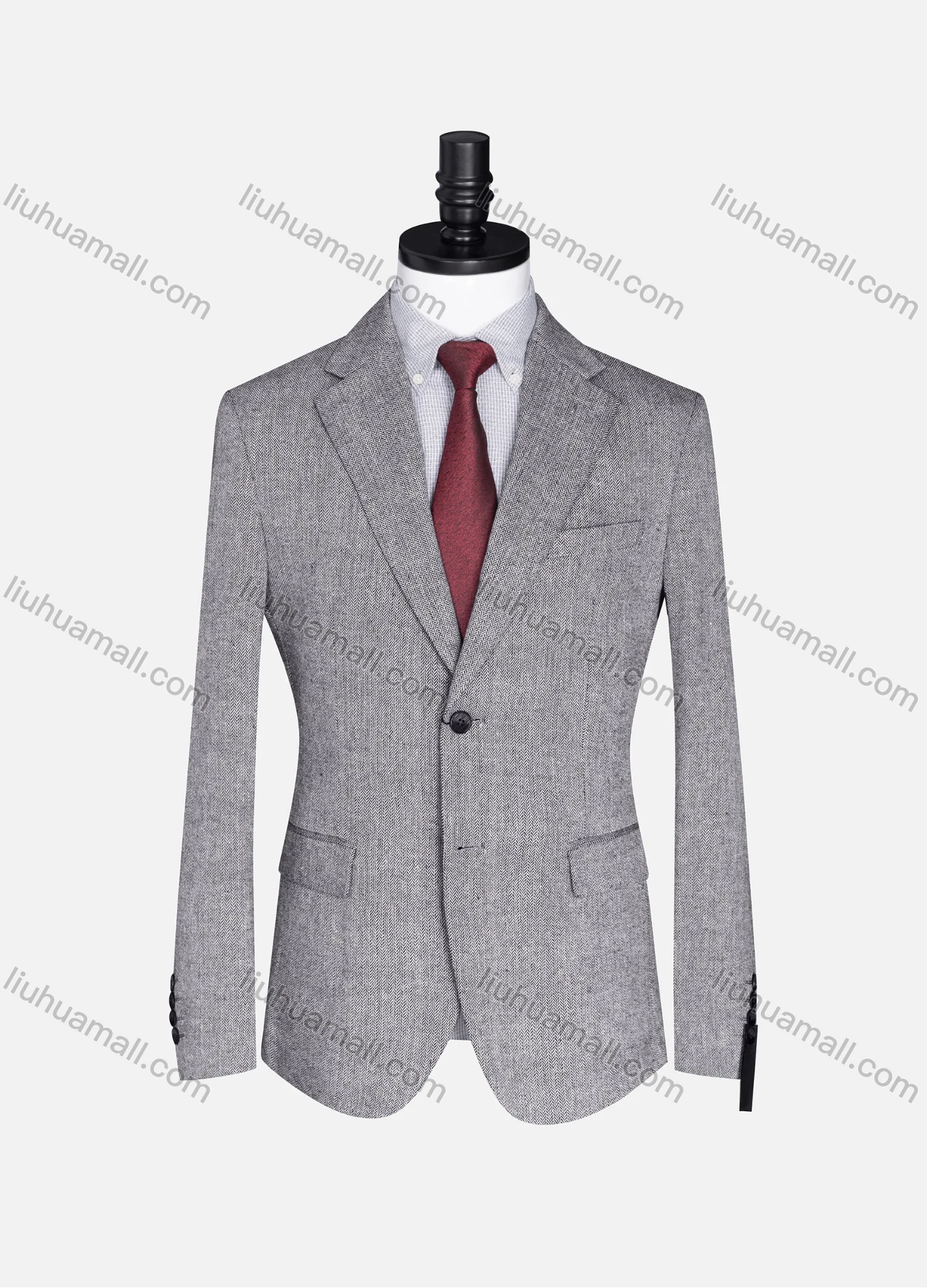 Wholesale Men's Formal Lapel Plain Long Sleeve Two Button Blazer Jackets 15088# - Liuhuamall
