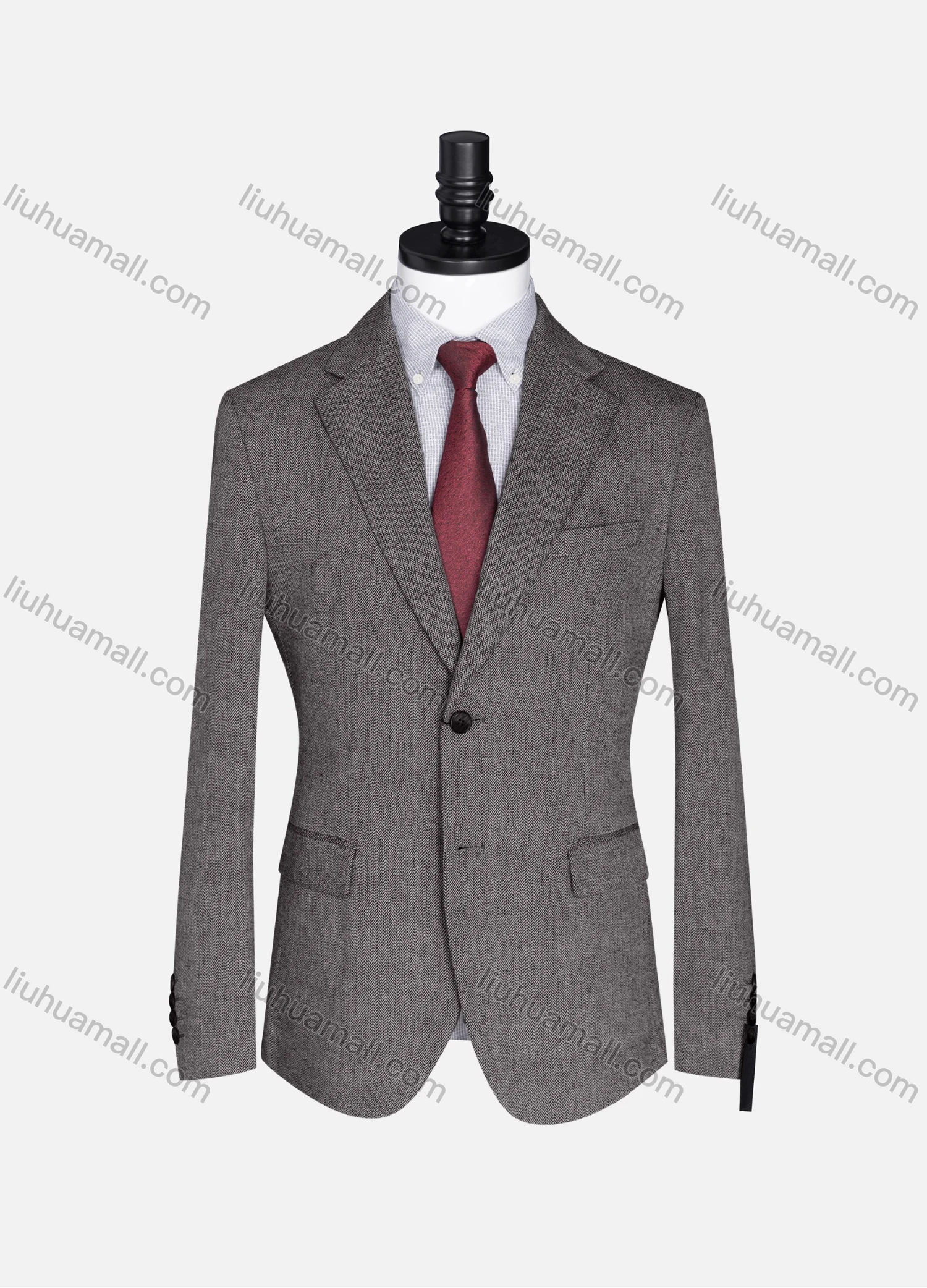 Wholesale Men's Formal Lapel Plain Long Sleeve Two Button Blazer Jackets 15088# - Liuhuamall