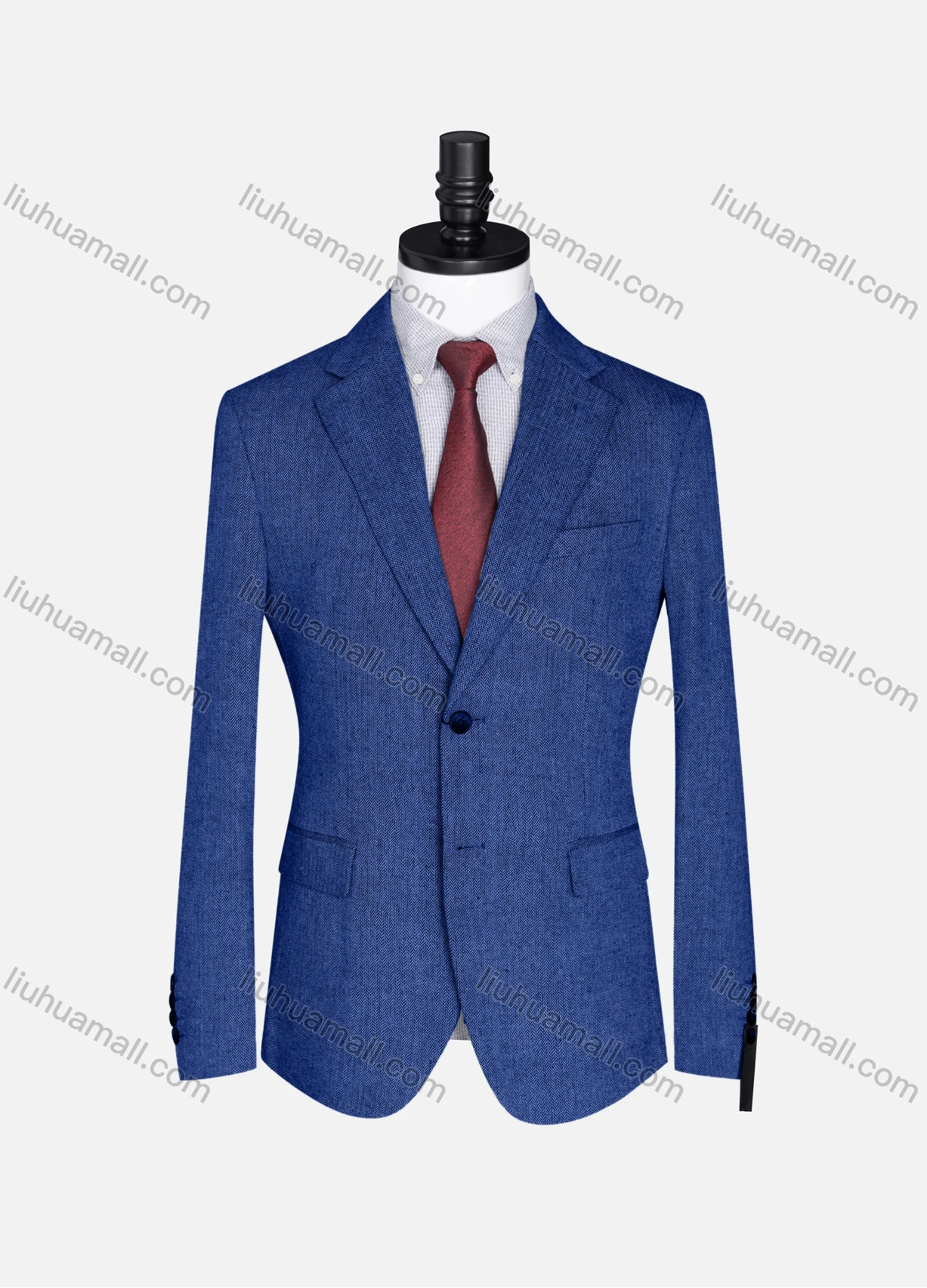 Wholesale Men's Formal Lapel Plain Long Sleeve Two Button Blazer Jackets 15088# - Liuhuamall
