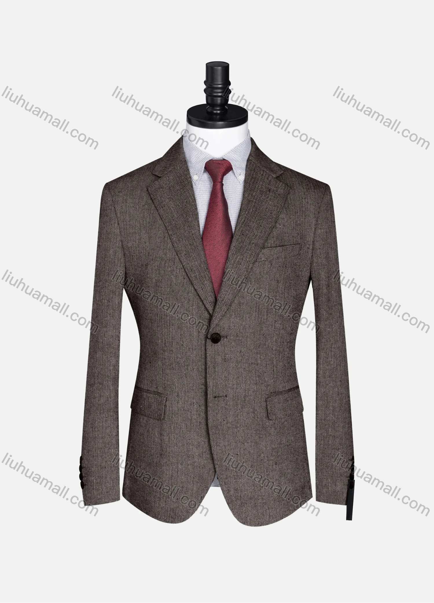 Wholesale Men's Formal Lapel Plain Long Sleeve Two Button Blazer Jackets 15088# - Liuhuamall
