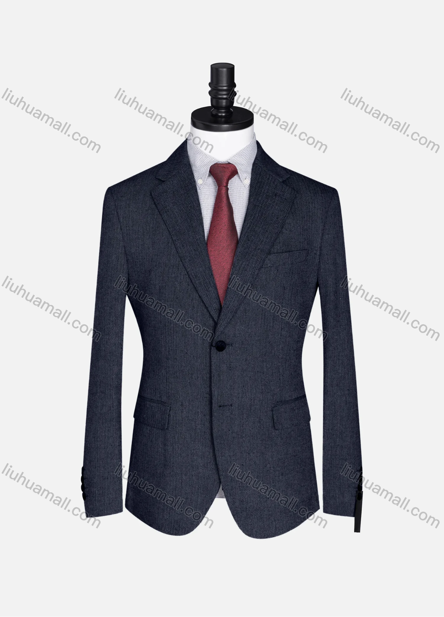 Wholesale Men's Formal Lapel Plain Long Sleeve Two Button Blazer Jackets 15088# - Liuhuamall