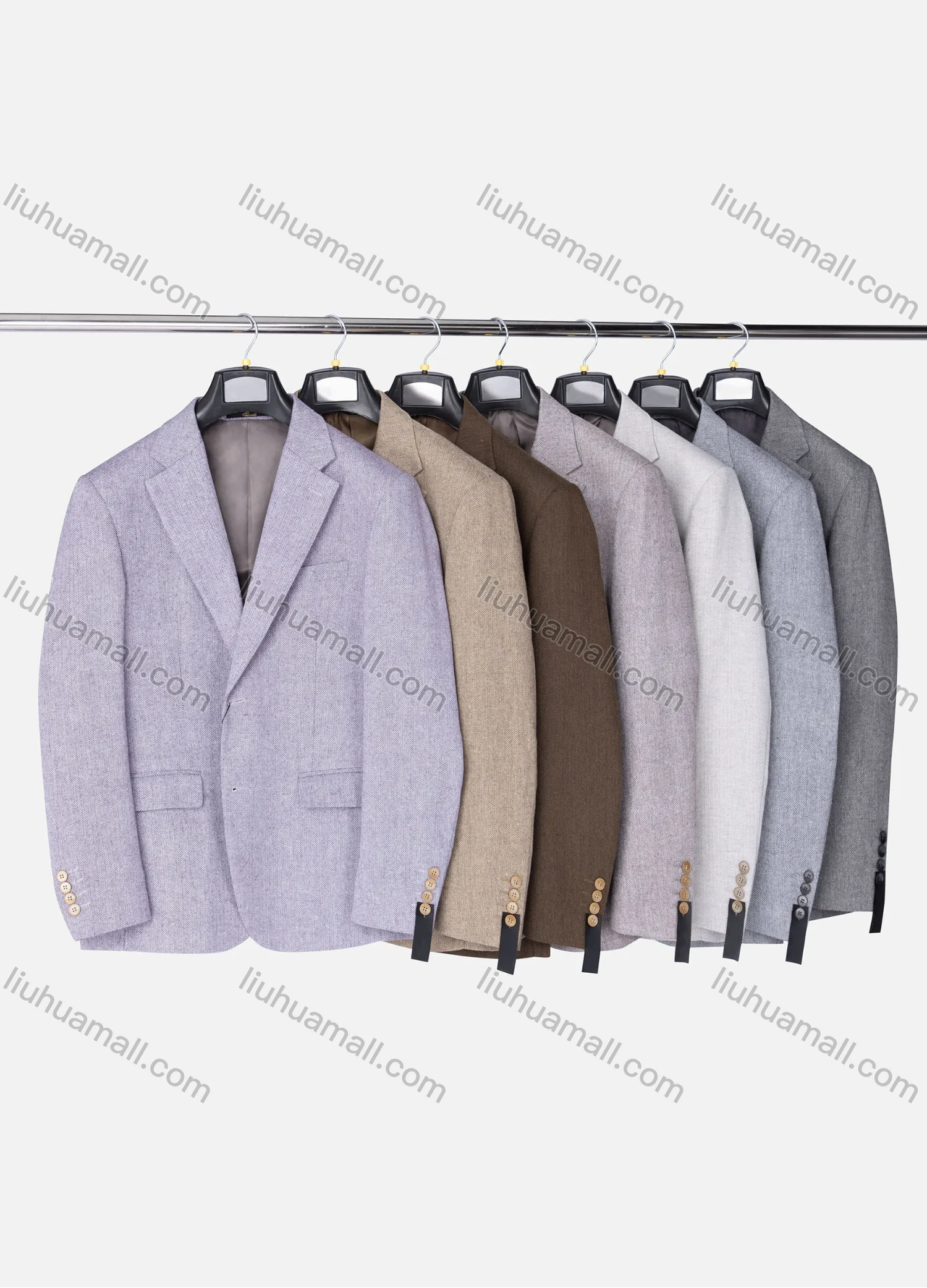 Wholesale Men's Formal Lapel Plain Long Sleeve Two Button Blazer Jackets 15088# - Liuhuamall
