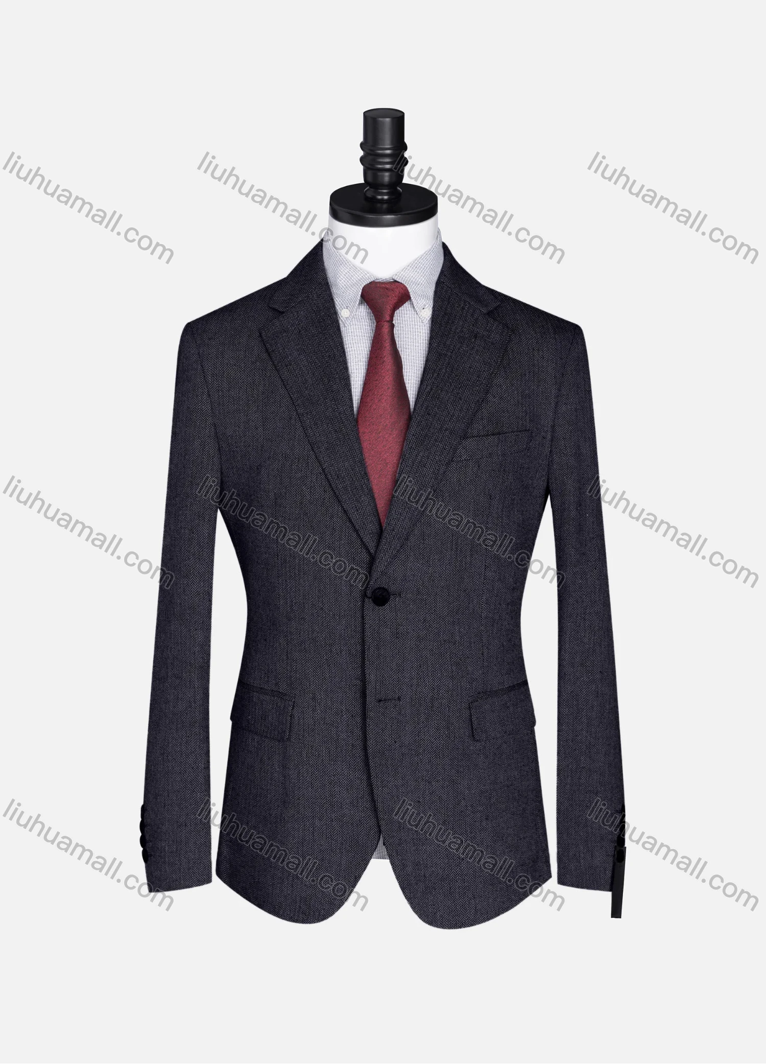 Wholesale Men's Formal Lapel Plain Long Sleeve Two Button Blazer Jackets 15088# - Liuhuamall