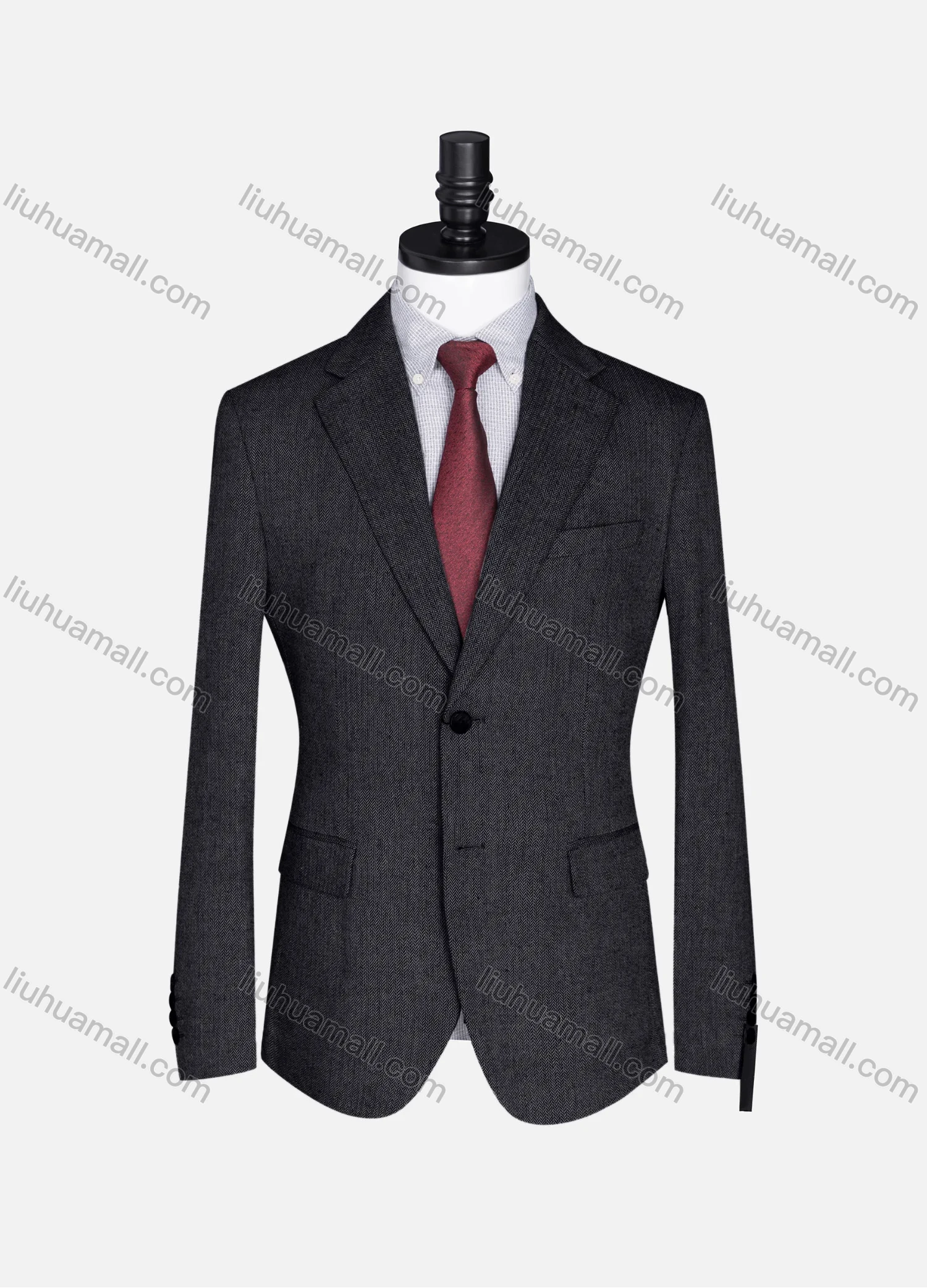 Wholesale Men's Formal Lapel Plain Long Sleeve Two Button Blazer Jackets 15088# - Liuhuamall