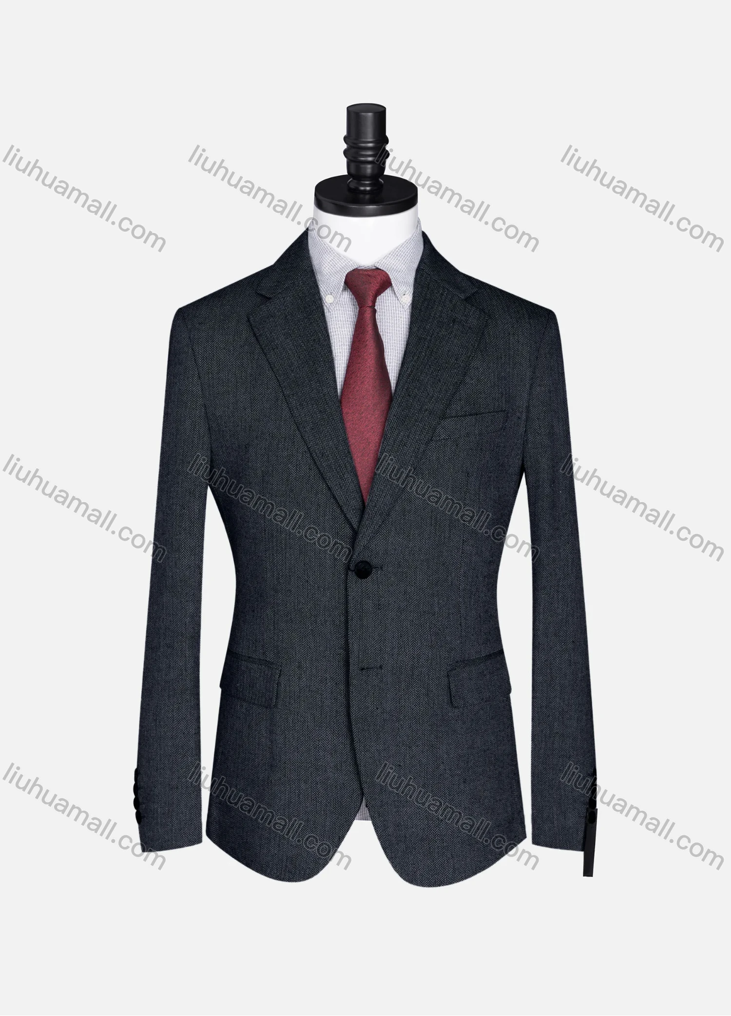 Wholesale Men's Formal Lapel Plain Long Sleeve Two Button Blazer Jackets 15088# - Liuhuamall