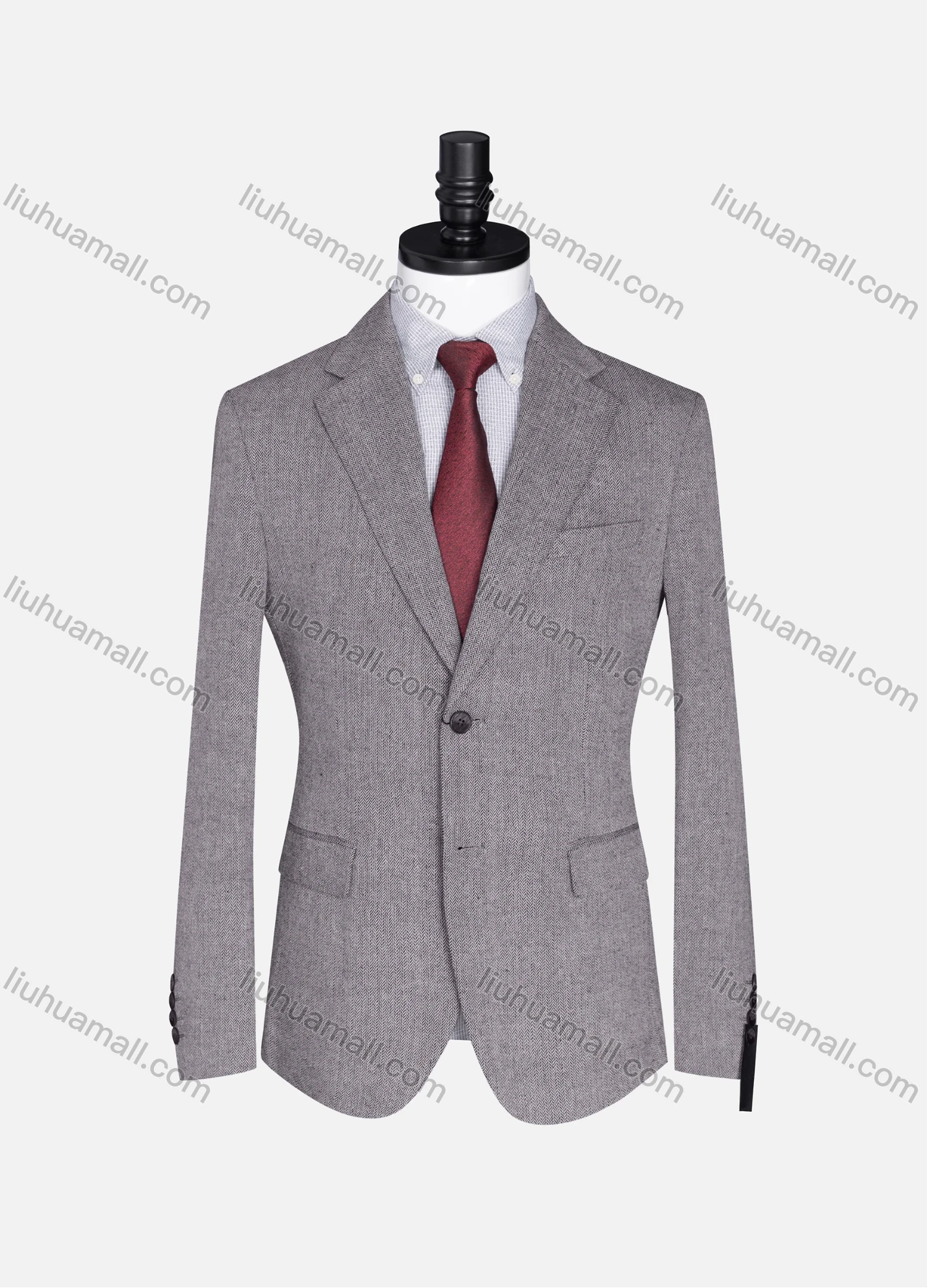 Wholesale Men's Formal Lapel Plain Long Sleeve Two Button Blazer Jackets 15088# - Liuhuamall
