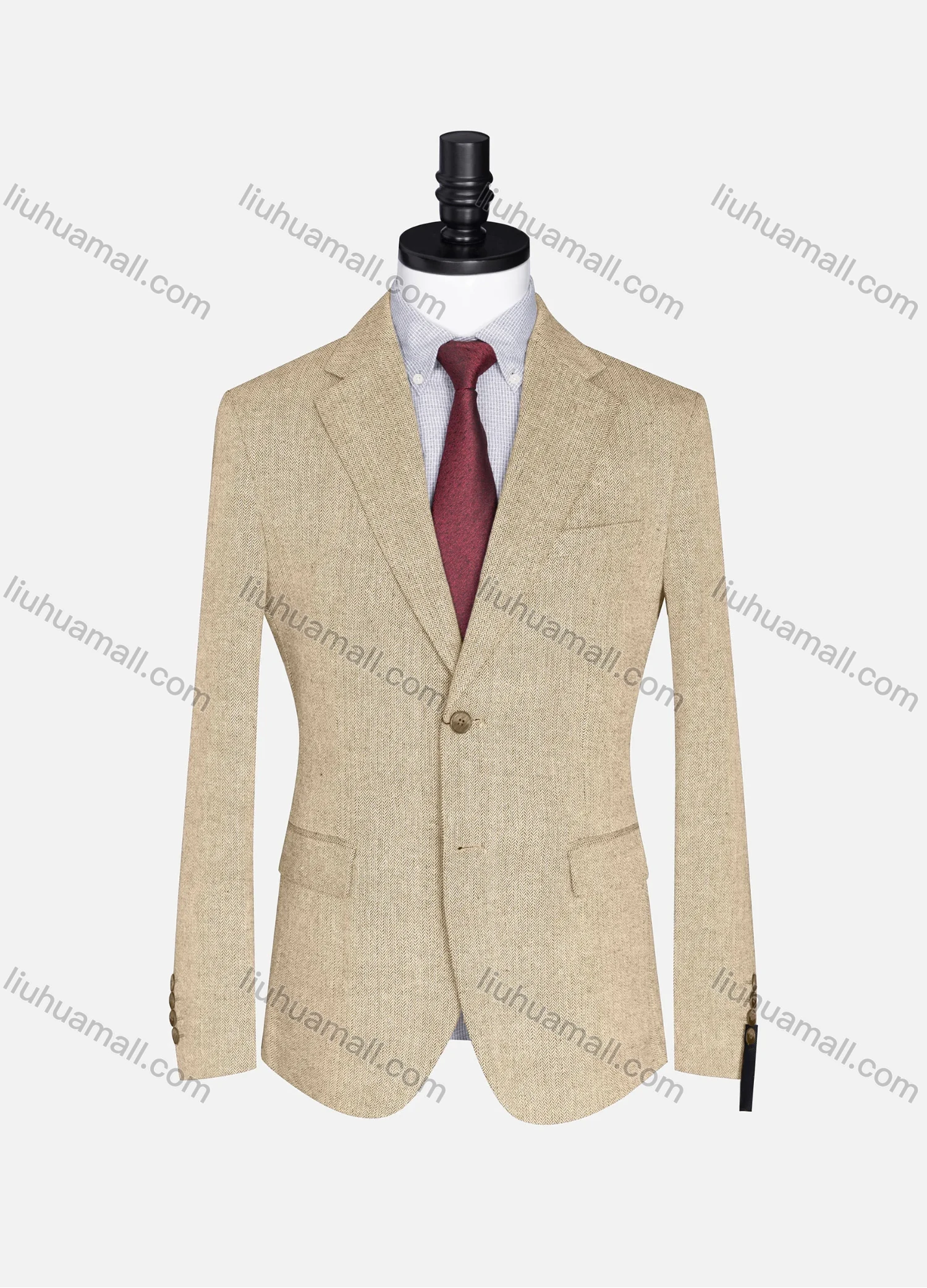 Wholesale Men's Formal Lapel Plain Long Sleeve Two Button Blazer Jackets 15088# - Liuhuamall
