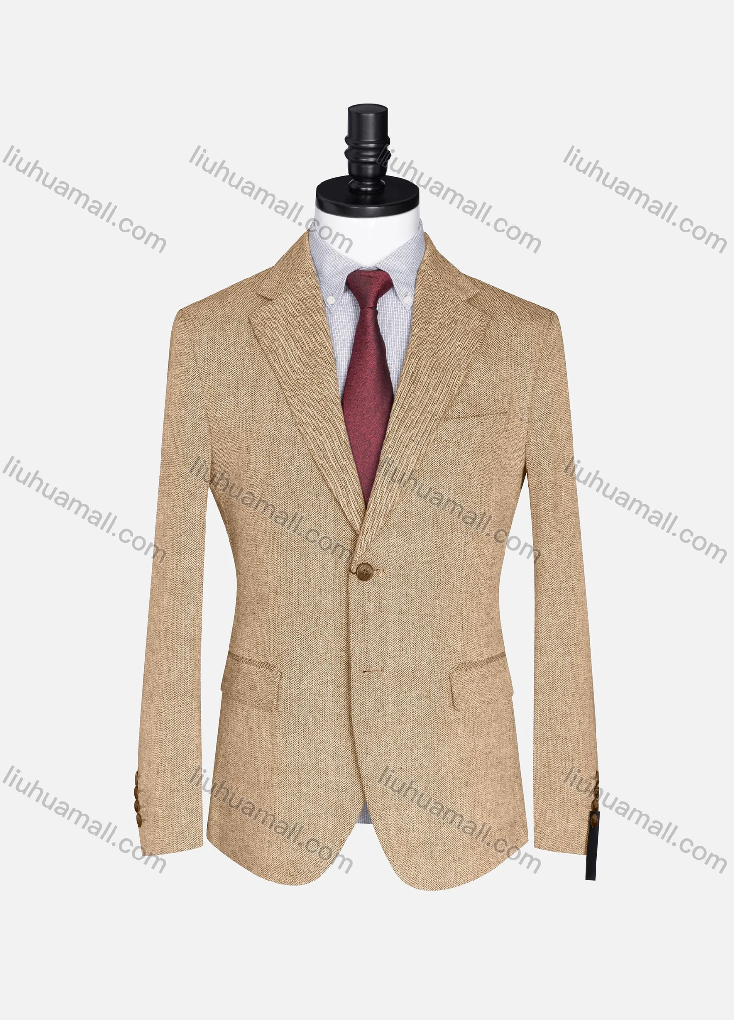 Wholesale Men's Formal Lapel Plain Long Sleeve Two Button Blazer Jackets 15088# - Liuhuamall