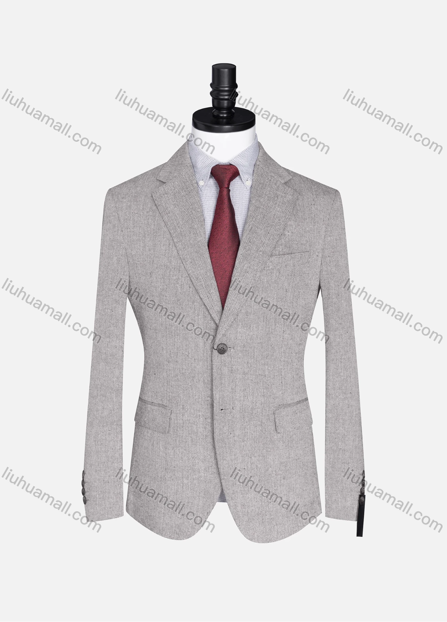 Wholesale Men's Formal Lapel Plain Long Sleeve Two Button Blazer Jackets 15088# - Liuhuamall