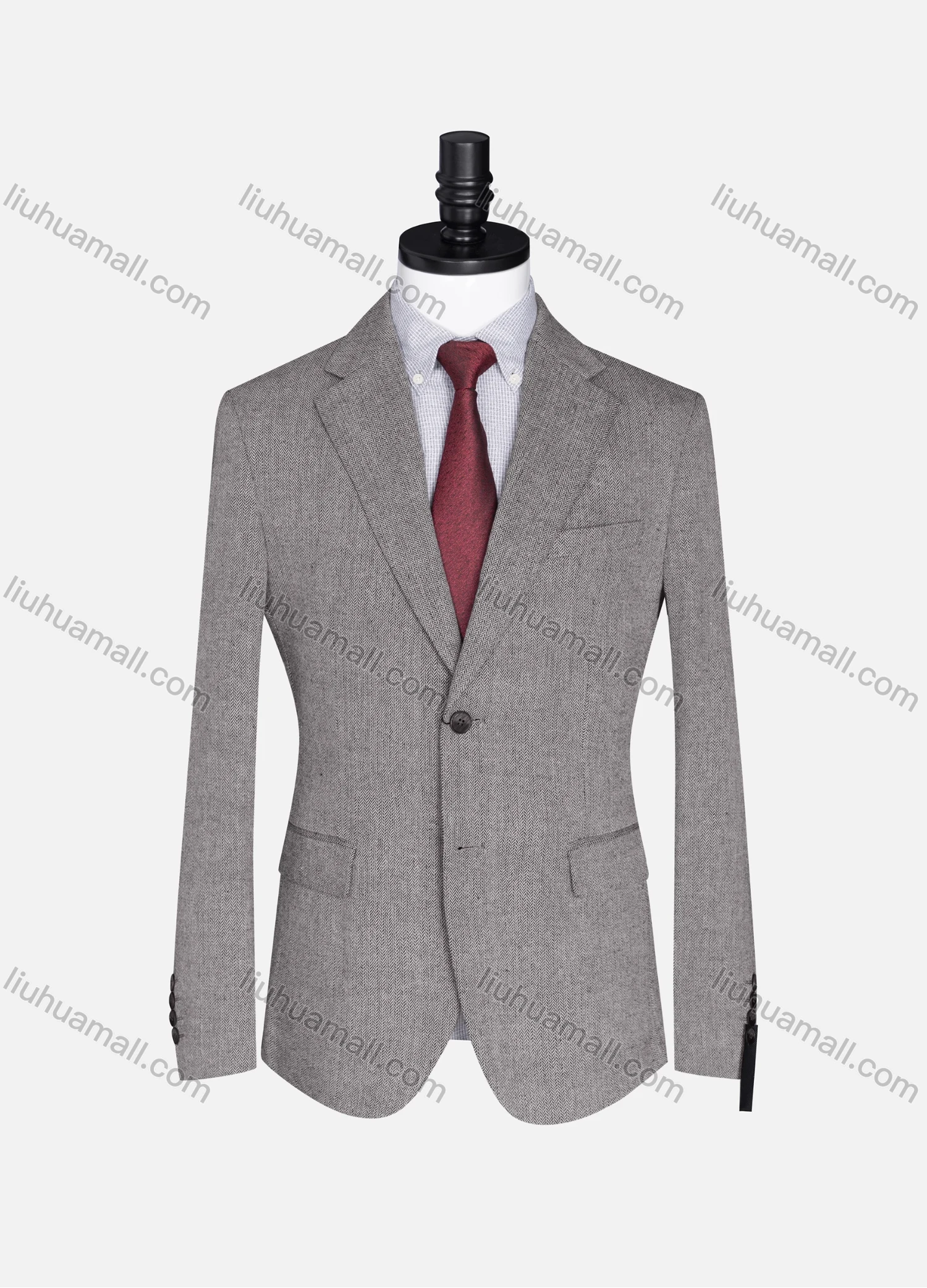 Wholesale Men's Formal Lapel Plain Long Sleeve Two Button Blazer Jackets 15088# - Liuhuamall