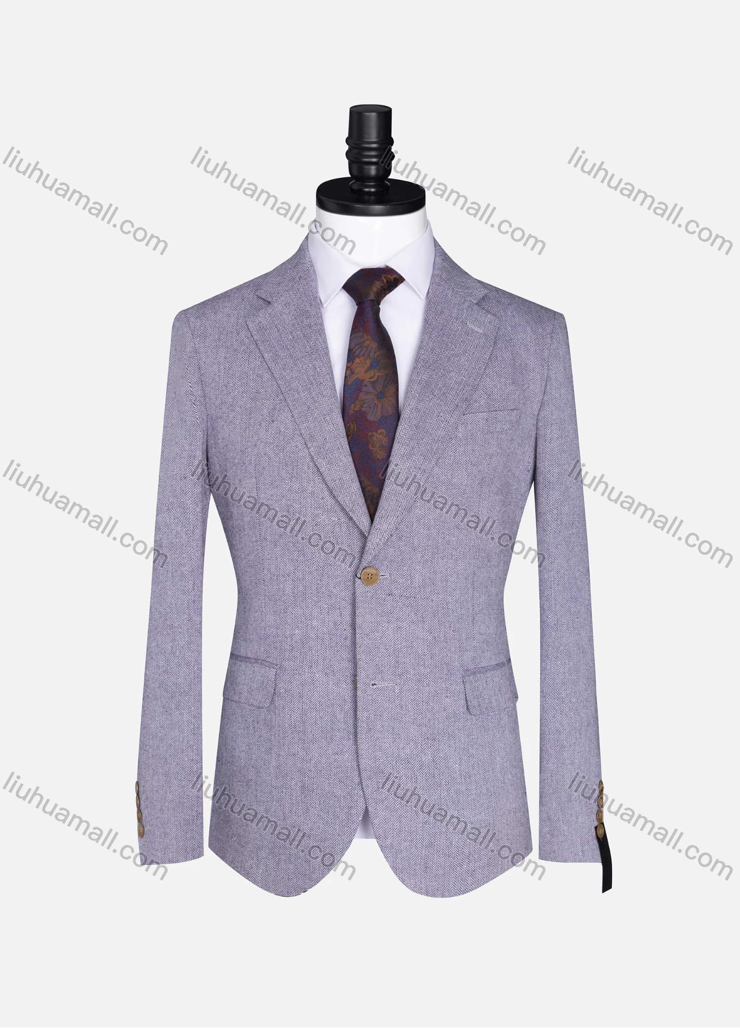 Wholesale Men's Formal Lapel Plain Long Sleeve Two Button Blazer Jackets 15088# - Liuhuamall