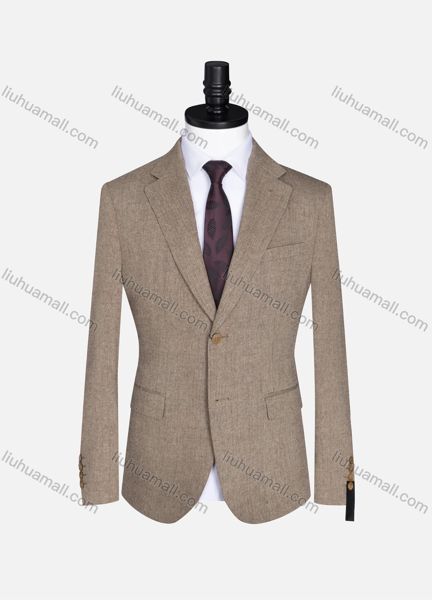 Wholesale Men's Formal Lapel Plain Long Sleeve Two Button Blazer Jackets 15088# - Liuhuamall