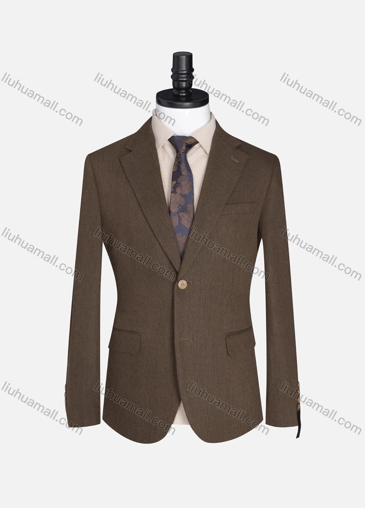 Wholesale Men's Formal Lapel Plain Long Sleeve Two Button Blazer Jackets 15088# - Liuhuamall