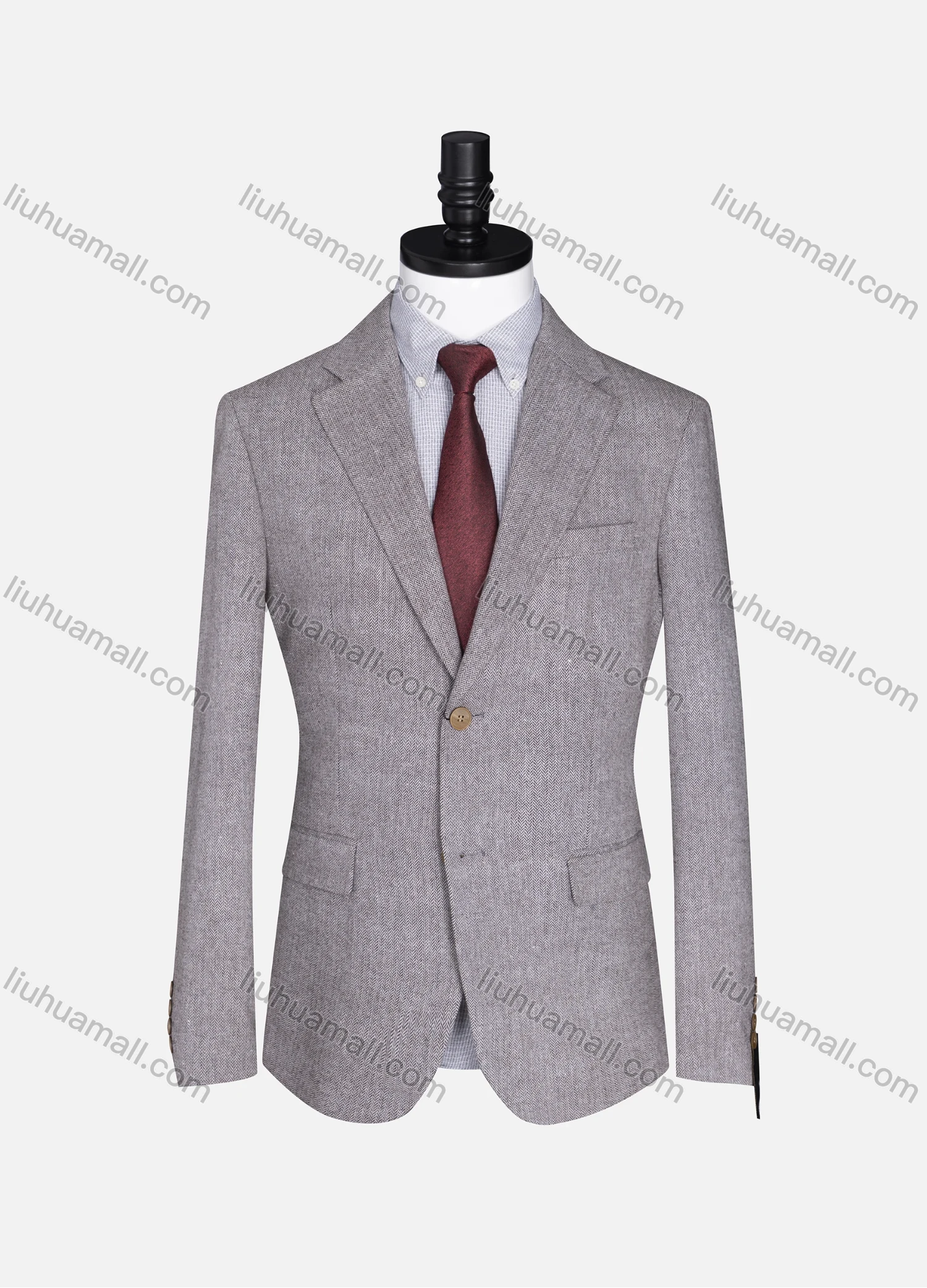 Wholesale Men's Formal Lapel Plain Long Sleeve Two Button Blazer Jackets 15088# - Liuhuamall