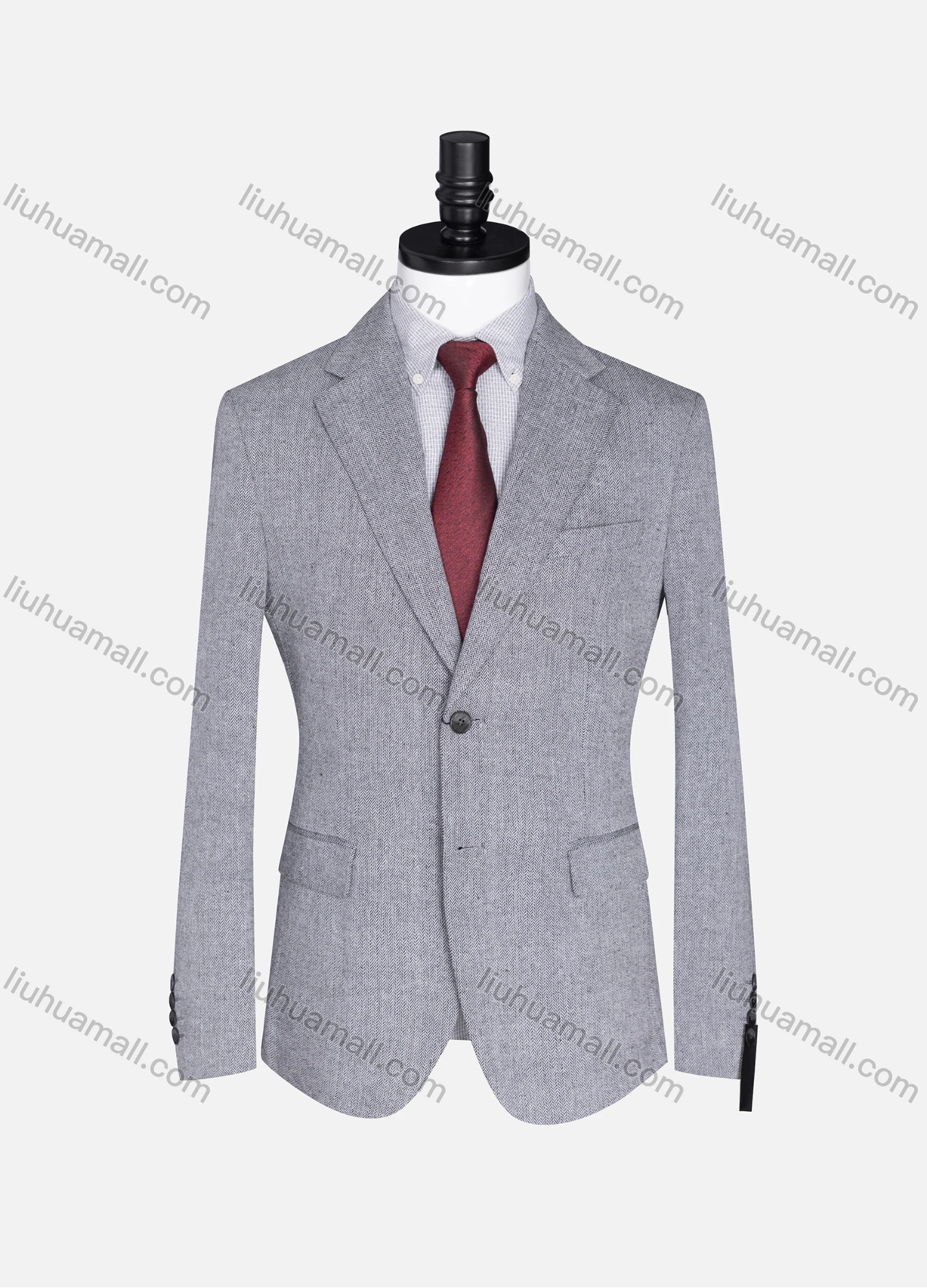 Wholesale Men's Formal Lapel Plain Long Sleeve Two Button Blazer Jackets 15088# - Liuhuamall