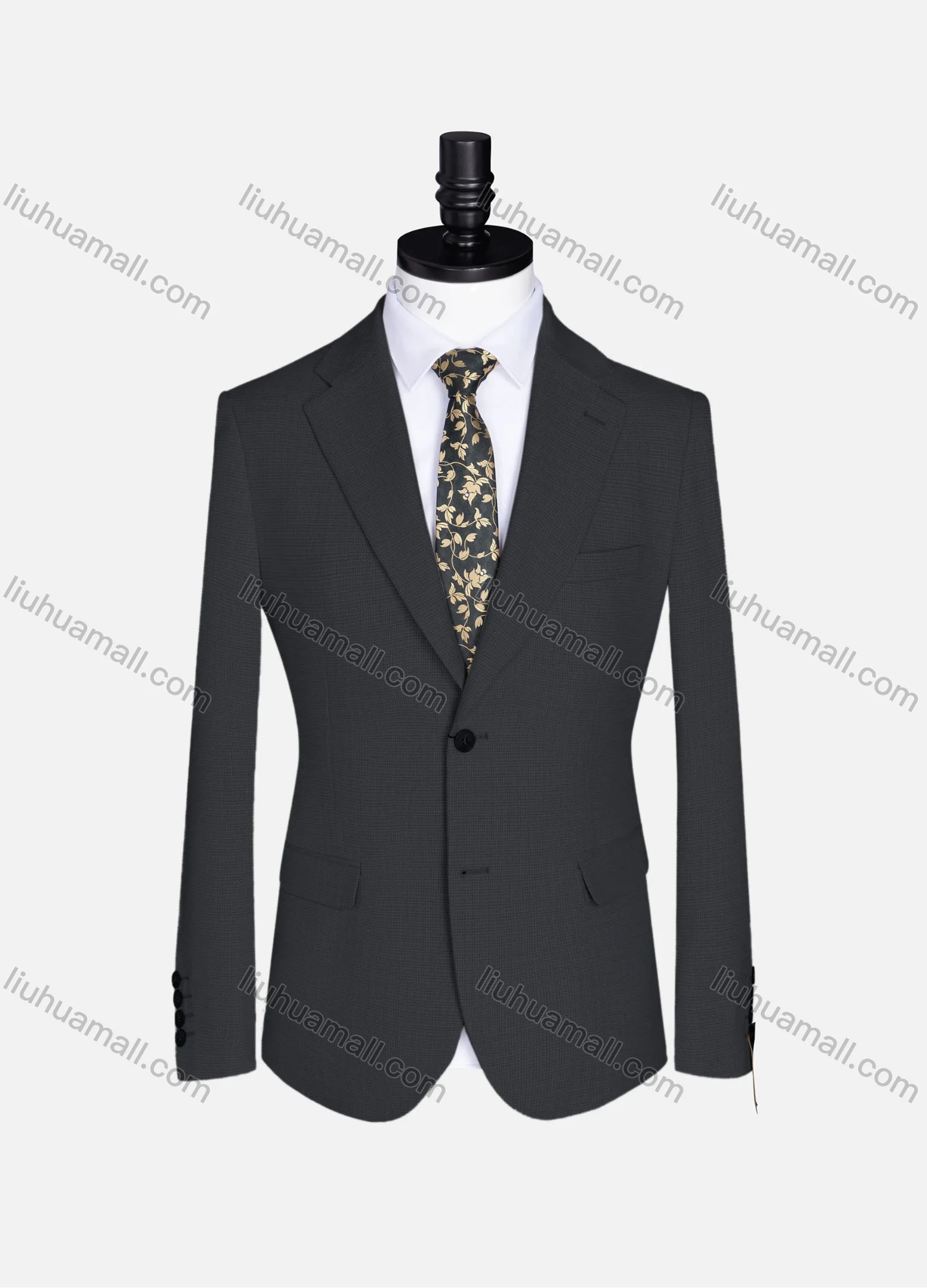 Wholesale Men's Formal Lapel Plain Long Sleeve Two Button Blazer Jackets 718034# - Liuhuamall