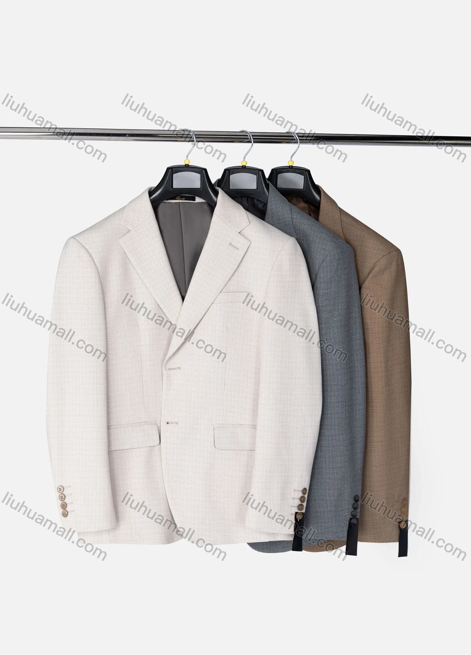 Wholesale Men's Formal Lapel Plain Long Sleeve Two Button Blazer Jackets 718034# - Liuhuamall