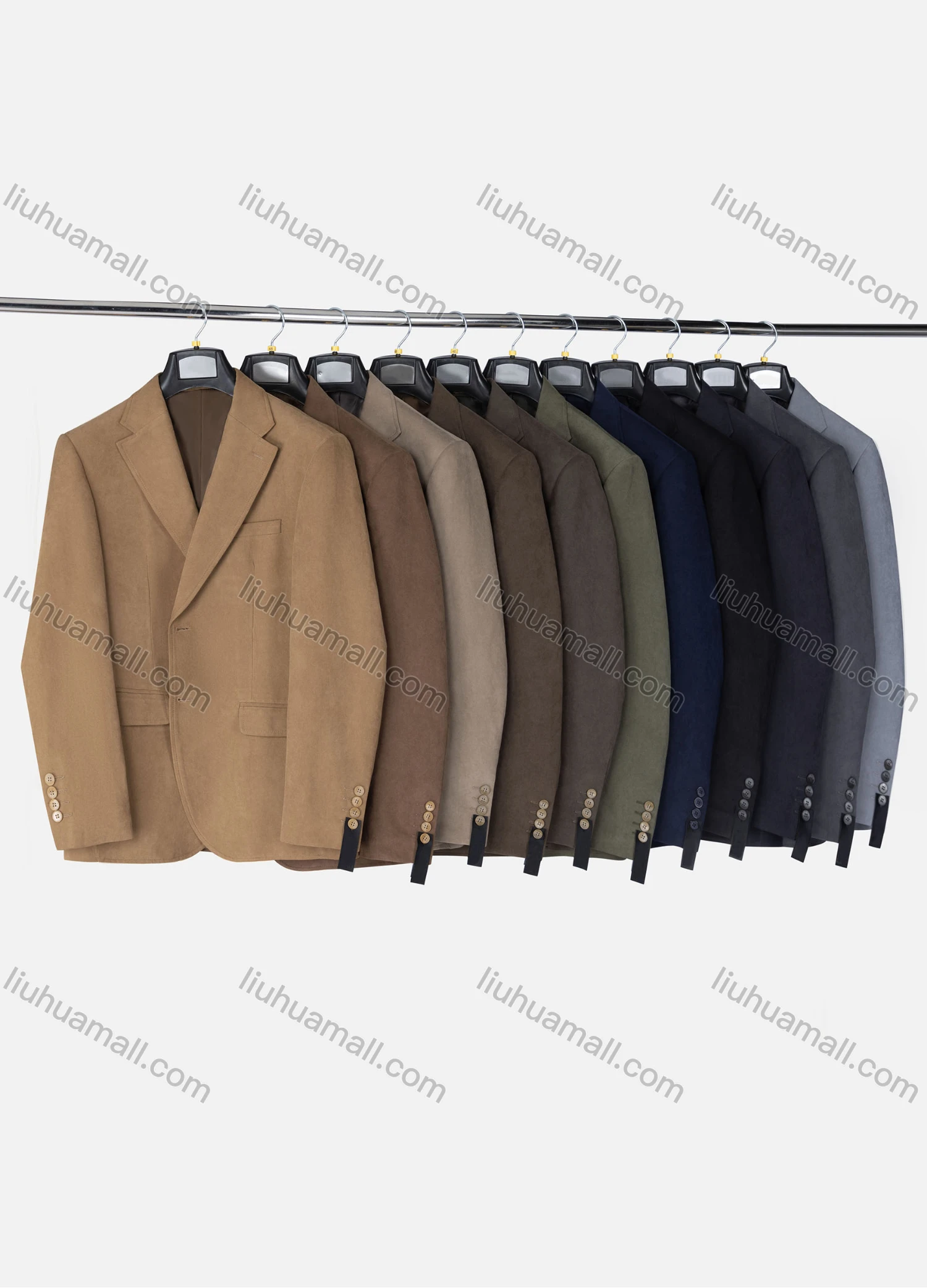 Wholesale Men's Formal Lapel Plain Long Sleeve Two Button Blazer Jackets 718096# - Liuhuamall