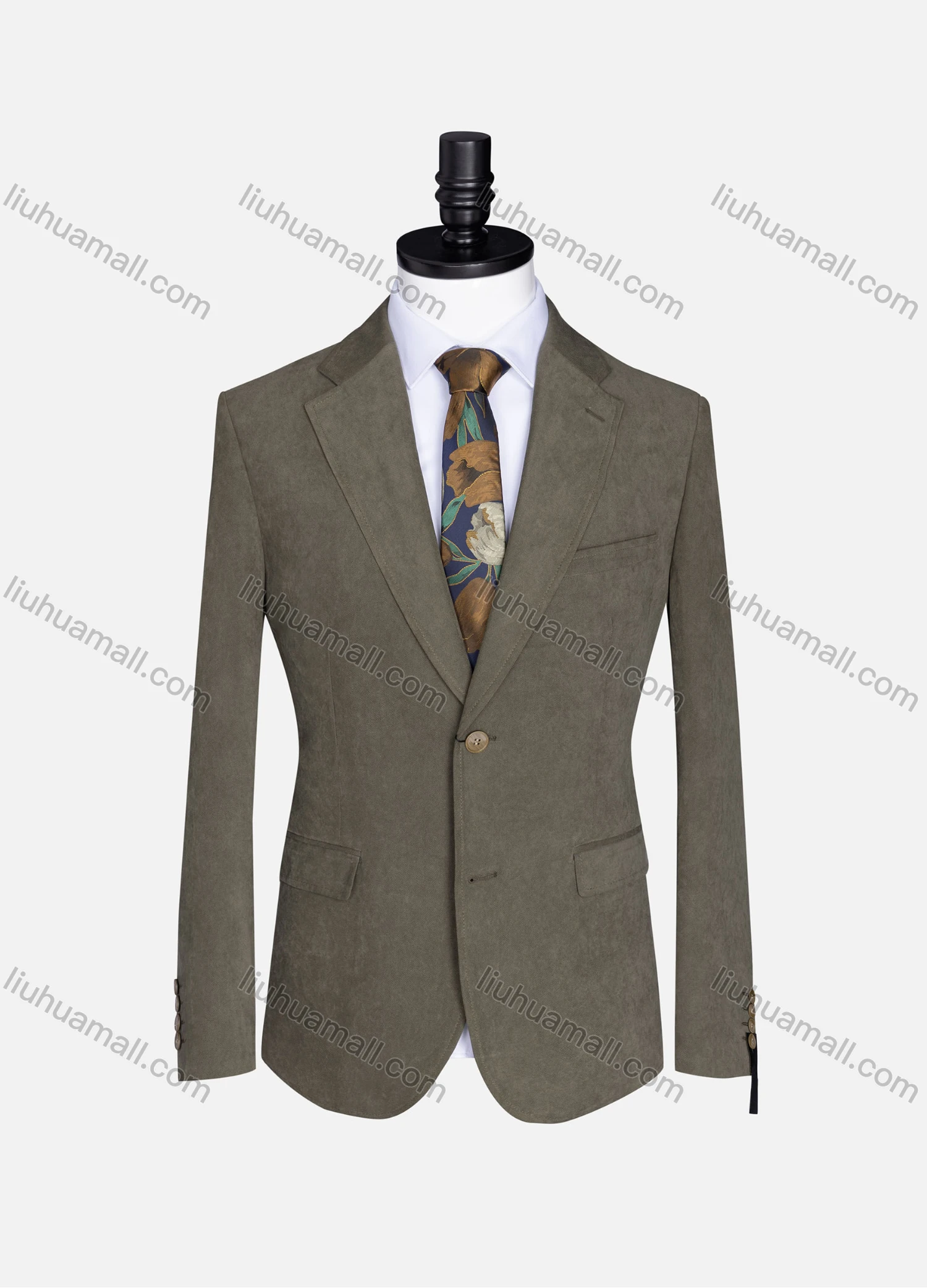 Wholesale Men's Formal Lapel Plain Long Sleeve Two Button Blazer Jackets 718096# - Liuhuamall