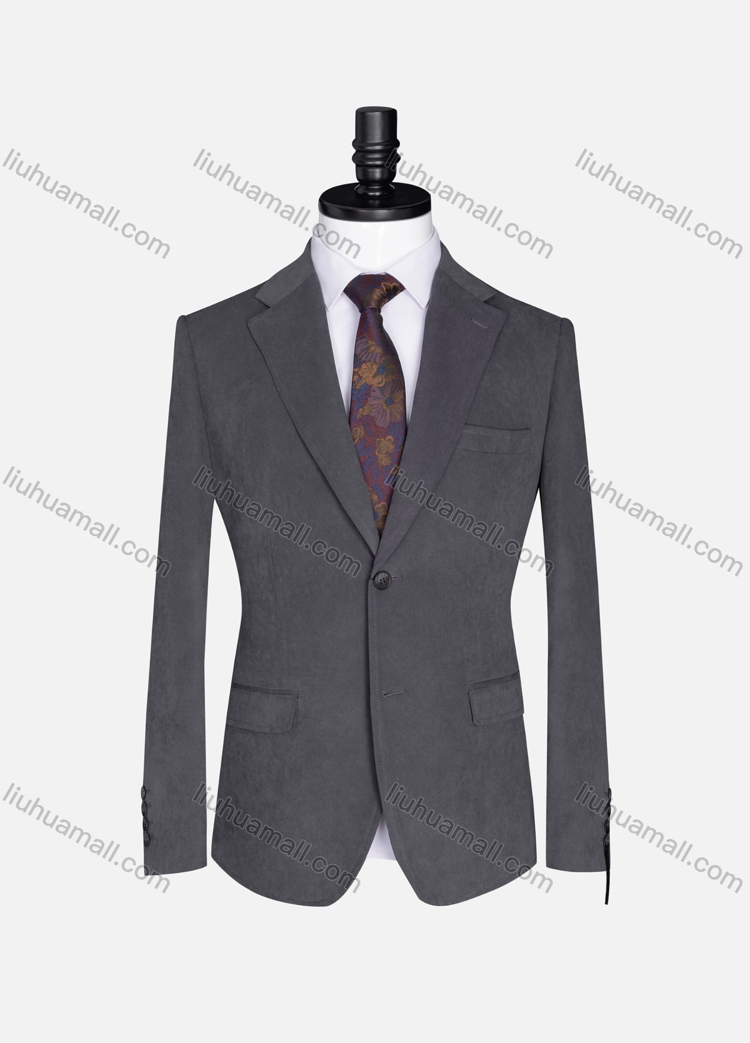 Wholesale Men's Formal Lapel Plain Long Sleeve Two Button Blazer Jackets 718096# - Liuhuamall