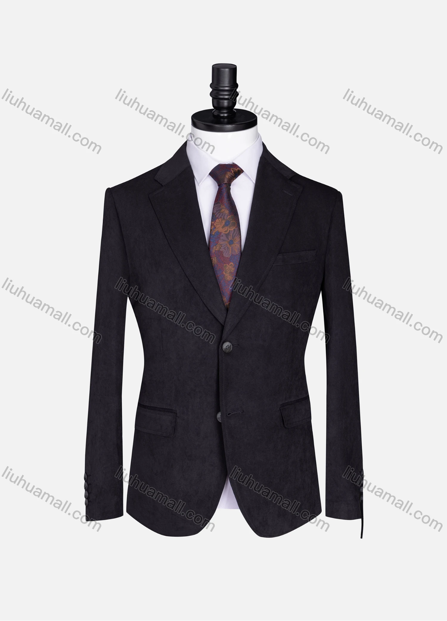 Wholesale Men's Formal Lapel Plain Long Sleeve Two Button Blazer Jackets 718096# - Liuhuamall