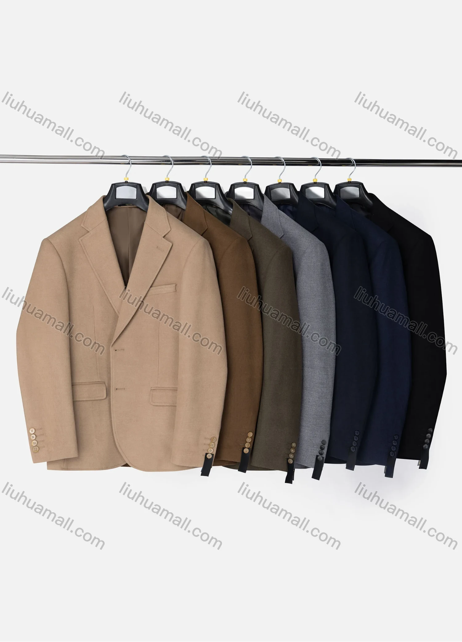 Wholesale Men's Formal Lapel Plain Long Sleeve Two Button Blazer Jackets 723520# - Liuhuamall