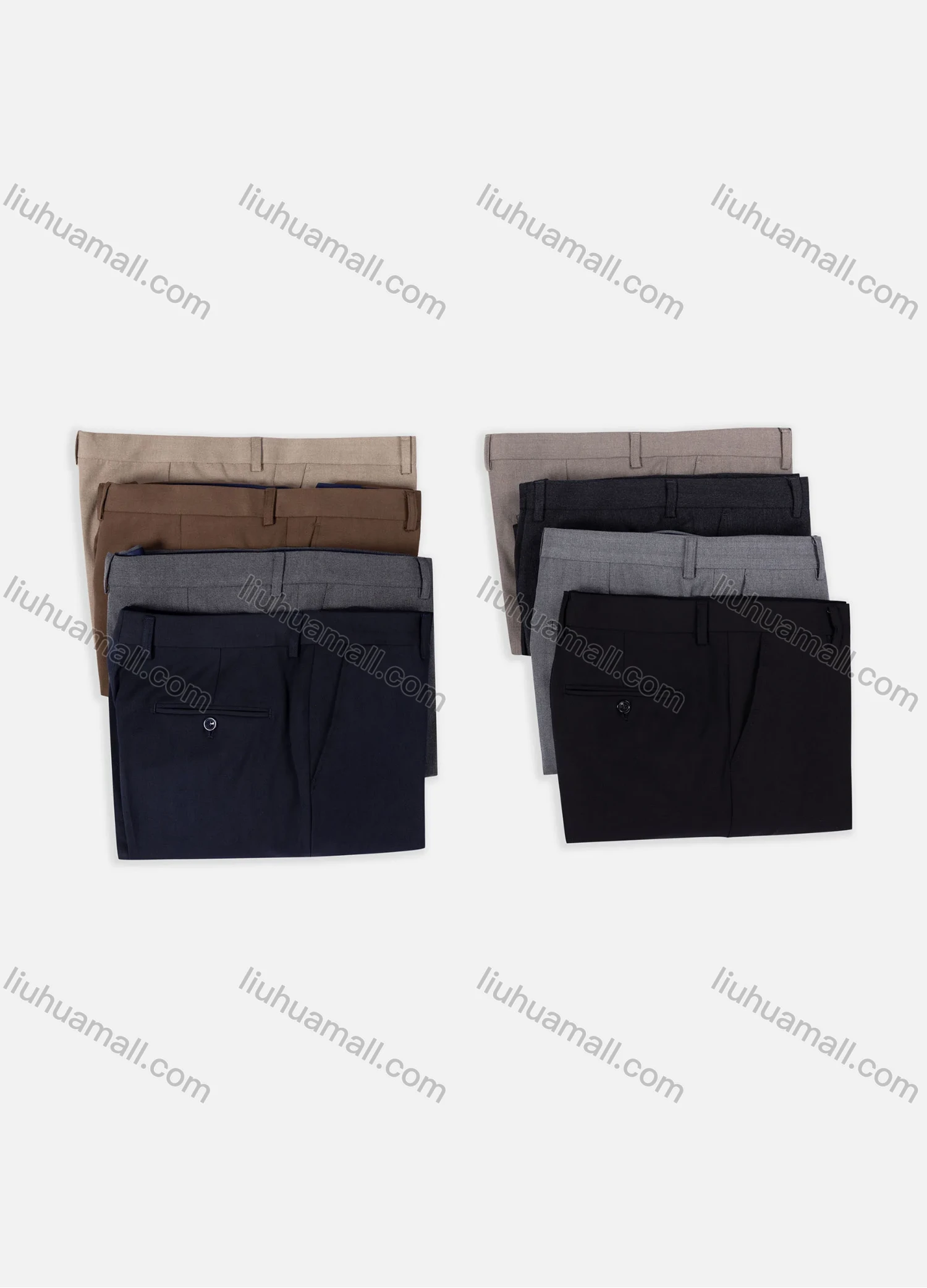 Wholesale Men's Formal Business Plain Ankle Length Straight Leg Suit Pants 722# - Liuhuamall