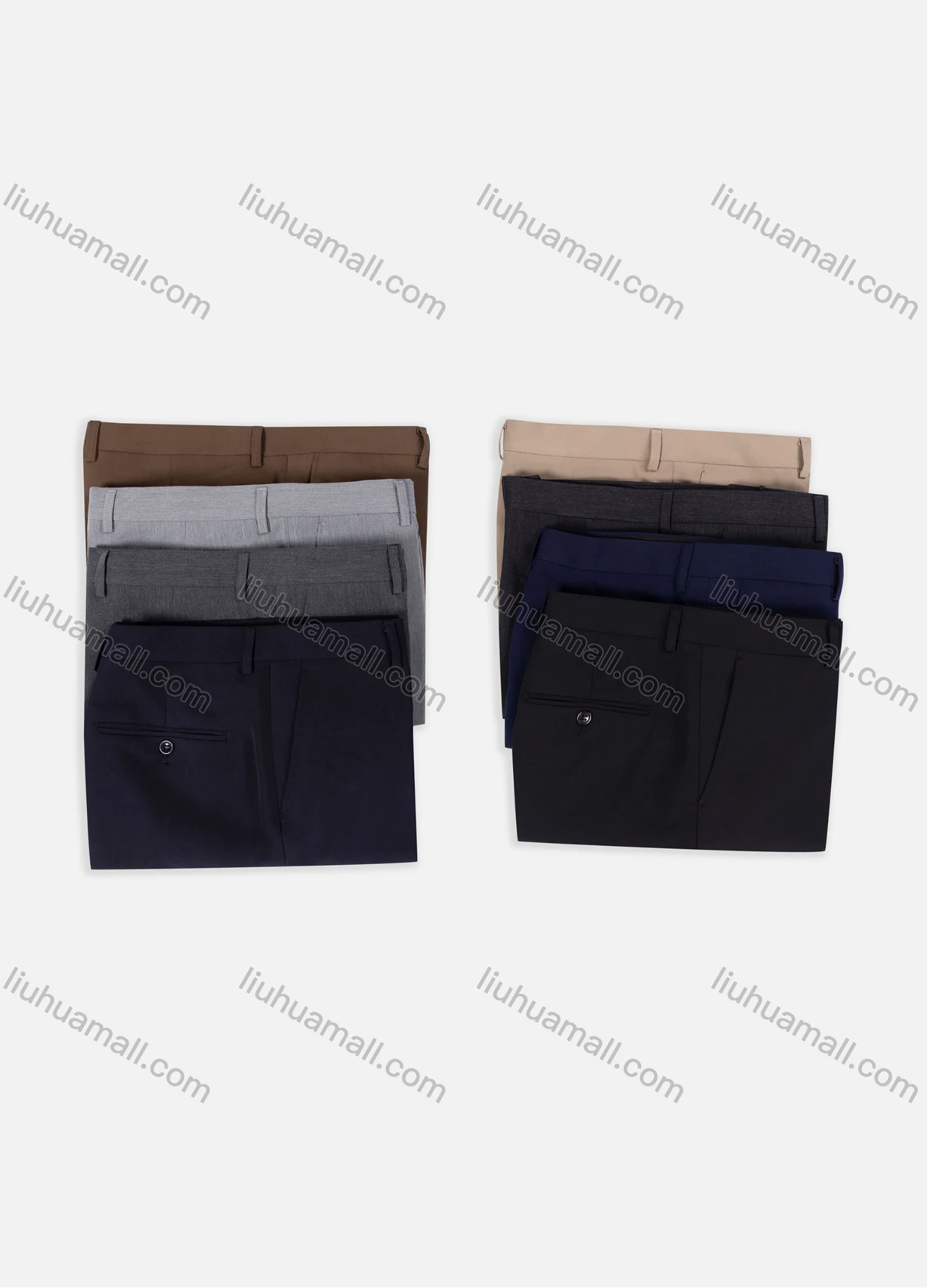 Wholesale Men's Formal Business Plain Ankle Length Straight Leg Suit Pants 721185# - Liuhuamall