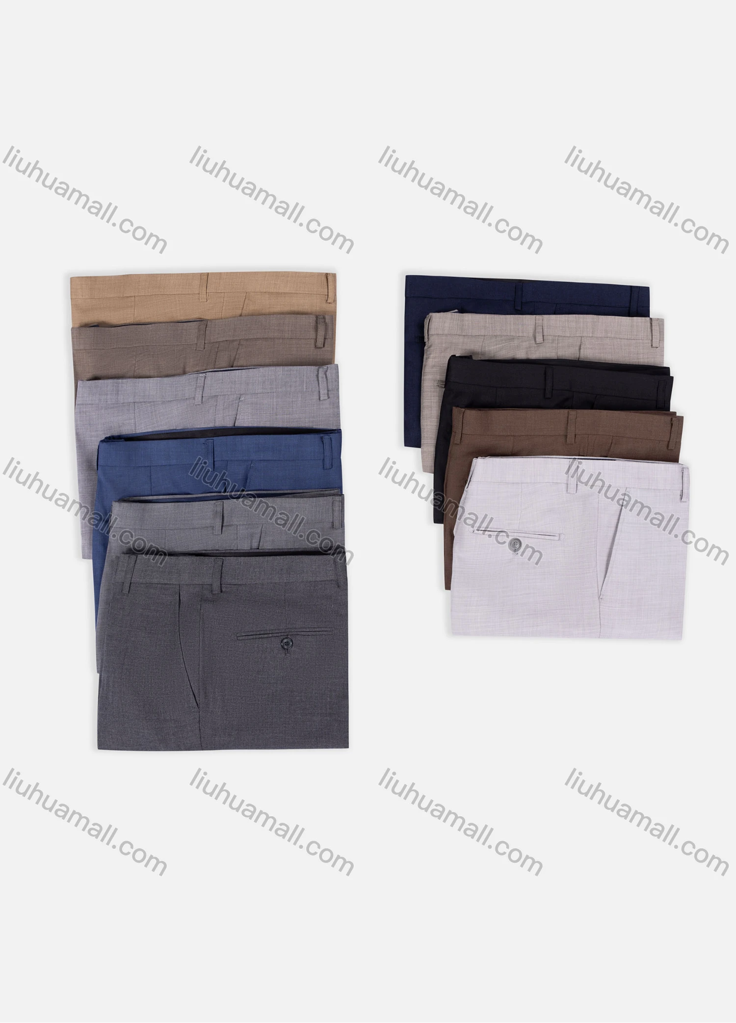 Wholesale Men's Formal Business Plain Ankle Length Straight Leg Suit Pants D2421# - Liuhuamall