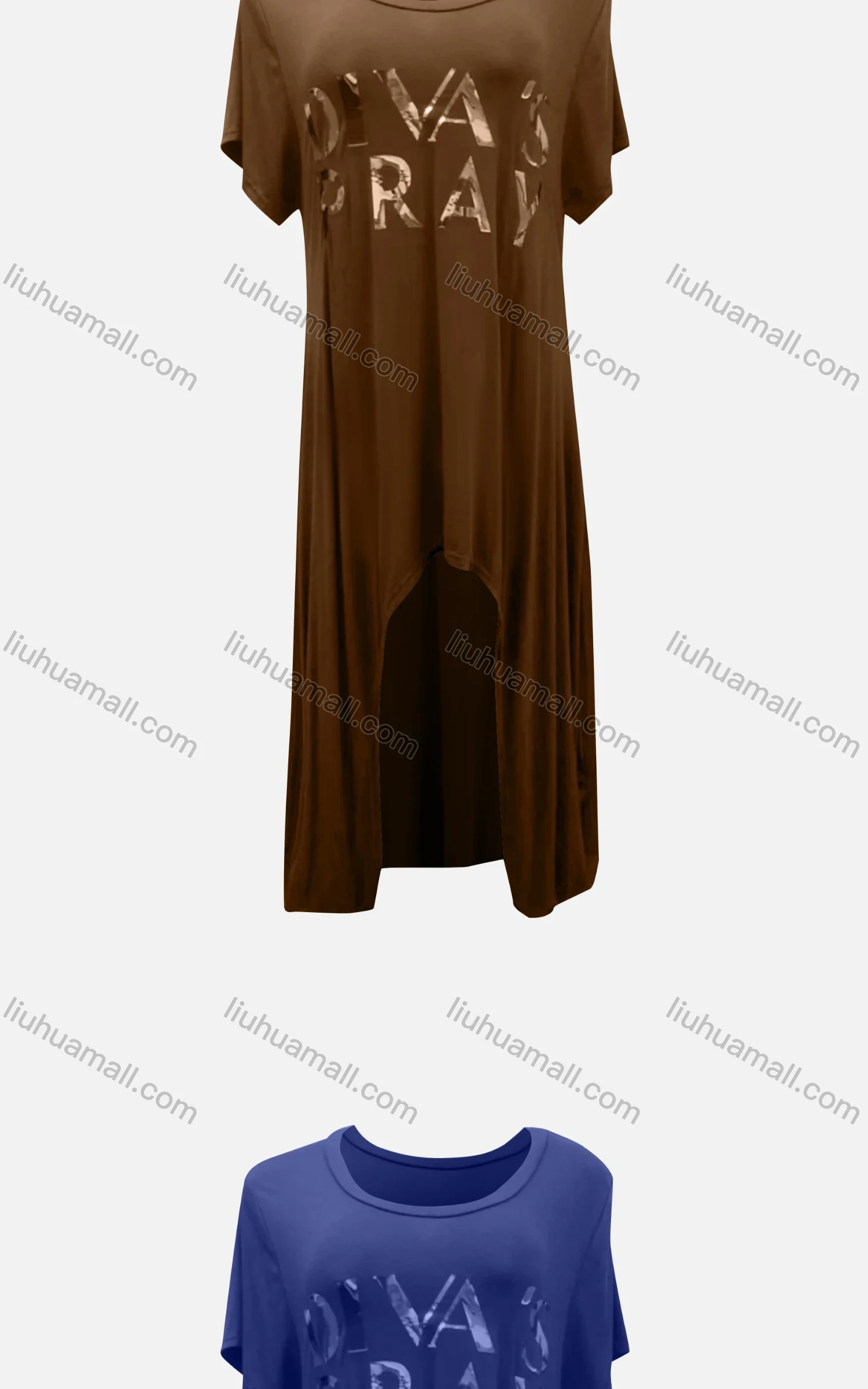 Wholesale Women's Sexy Crew Neck Short Sleeve Loose Fit Dress 8809# - Liuhuamall