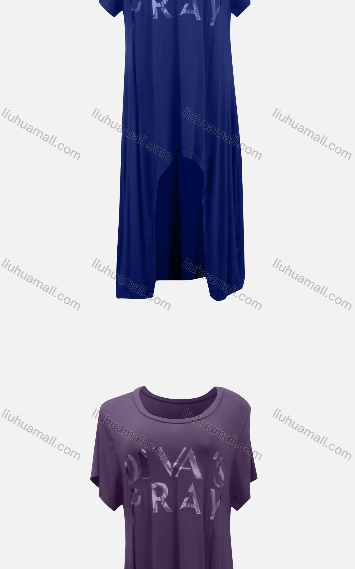 Wholesale Women's Sexy Crew Neck Short Sleeve Loose Fit Dress 8809# - Liuhuamall